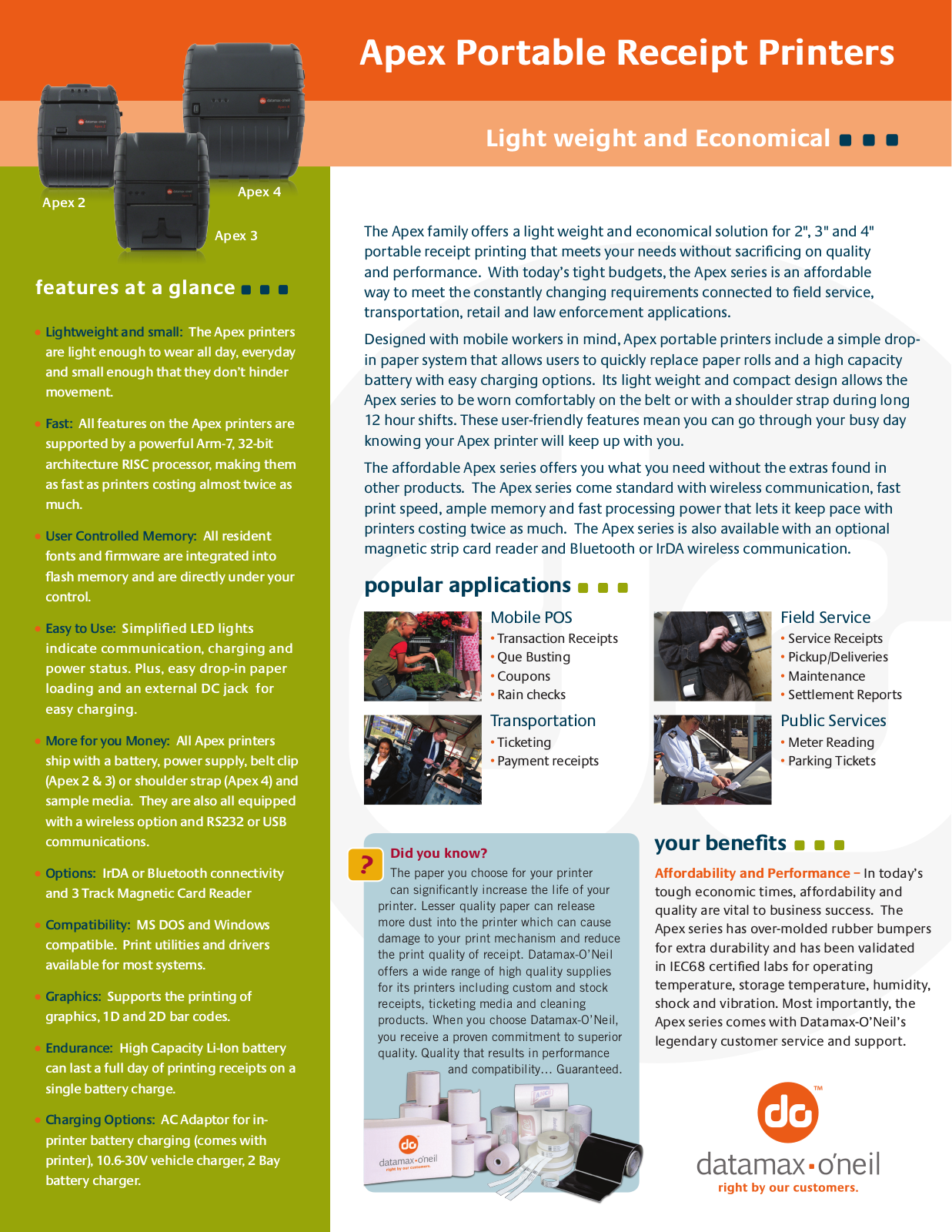 Datamax-O'Neil 78828S1R-3E Product Data Sheet