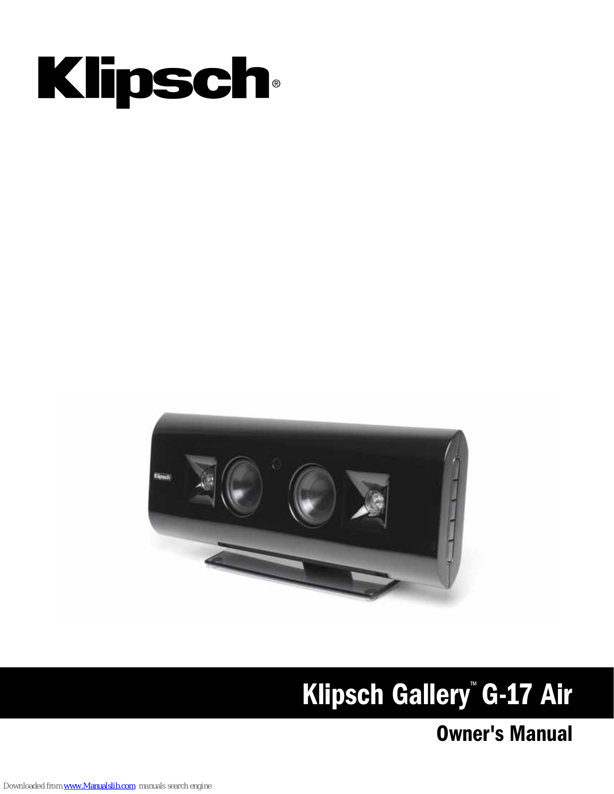 Klipsch Gallery G-17 Air Owner's Manual