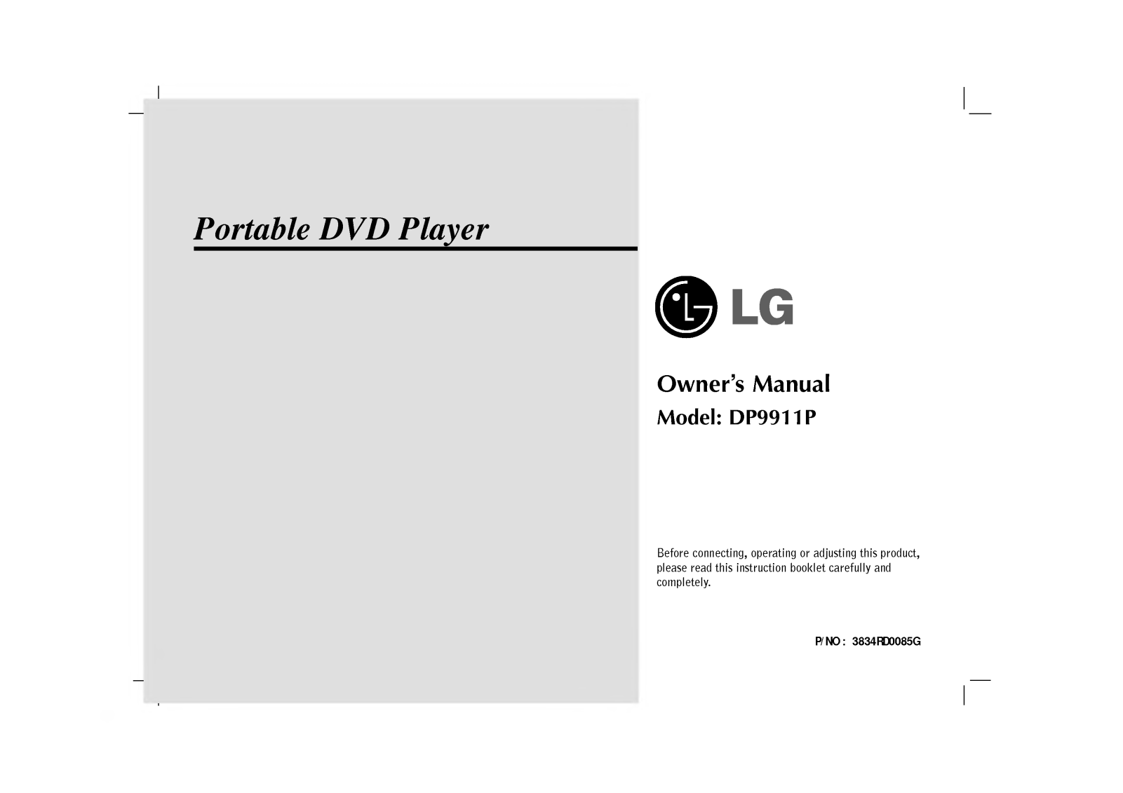 LG DP9911P User Manual