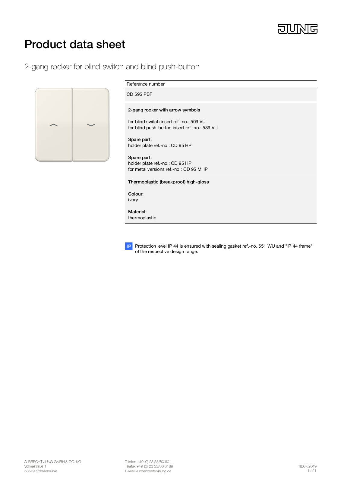 Jung CD 595 PBF User Manual