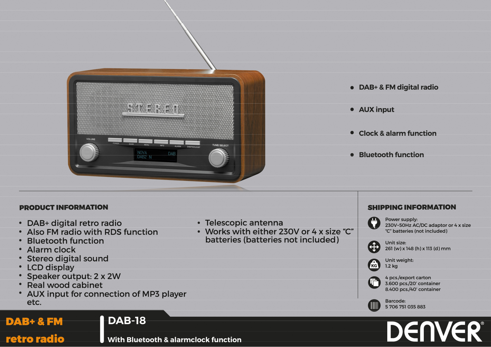 Denver DAB-18 User Manual