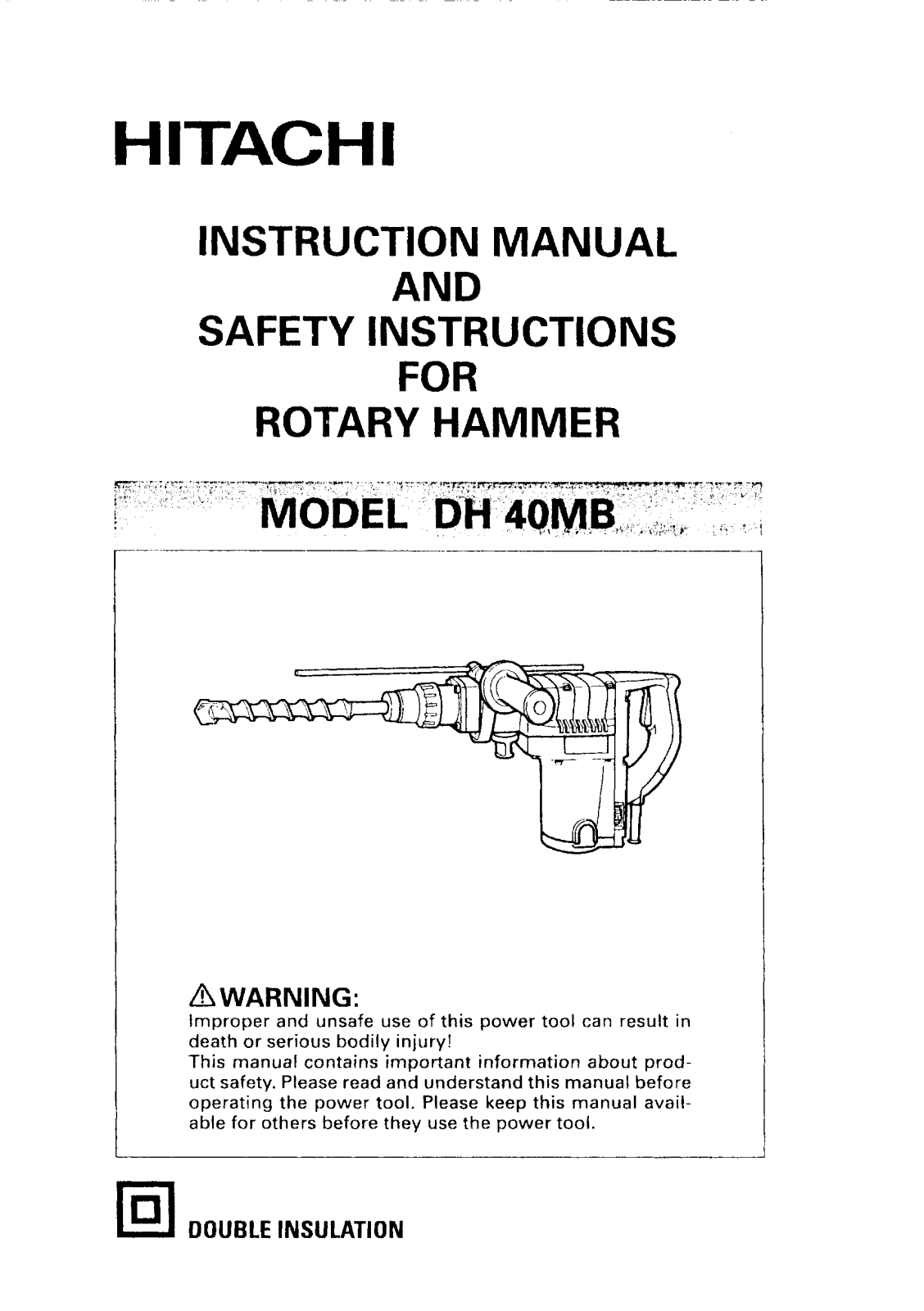 Hitachi DH40MB User Manual