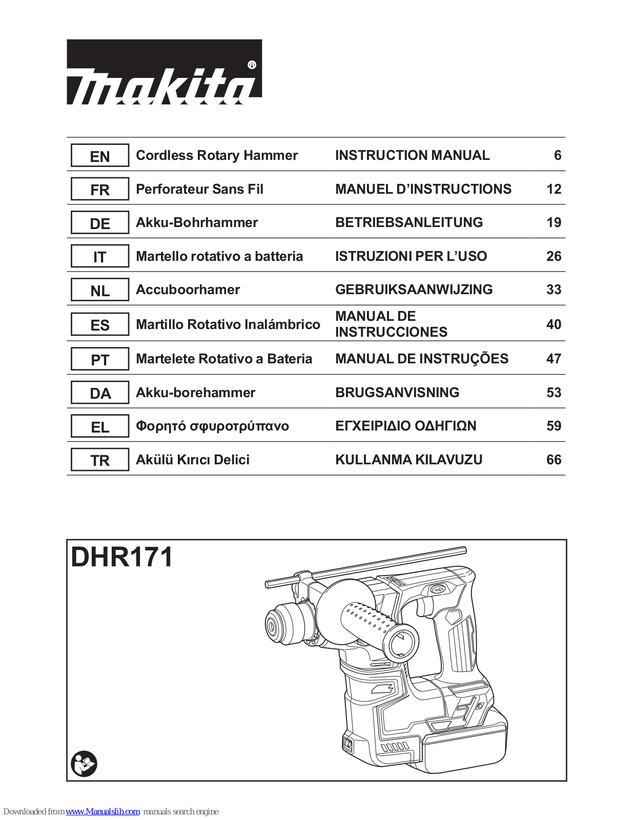 Makita DHR171 Instruction Manual