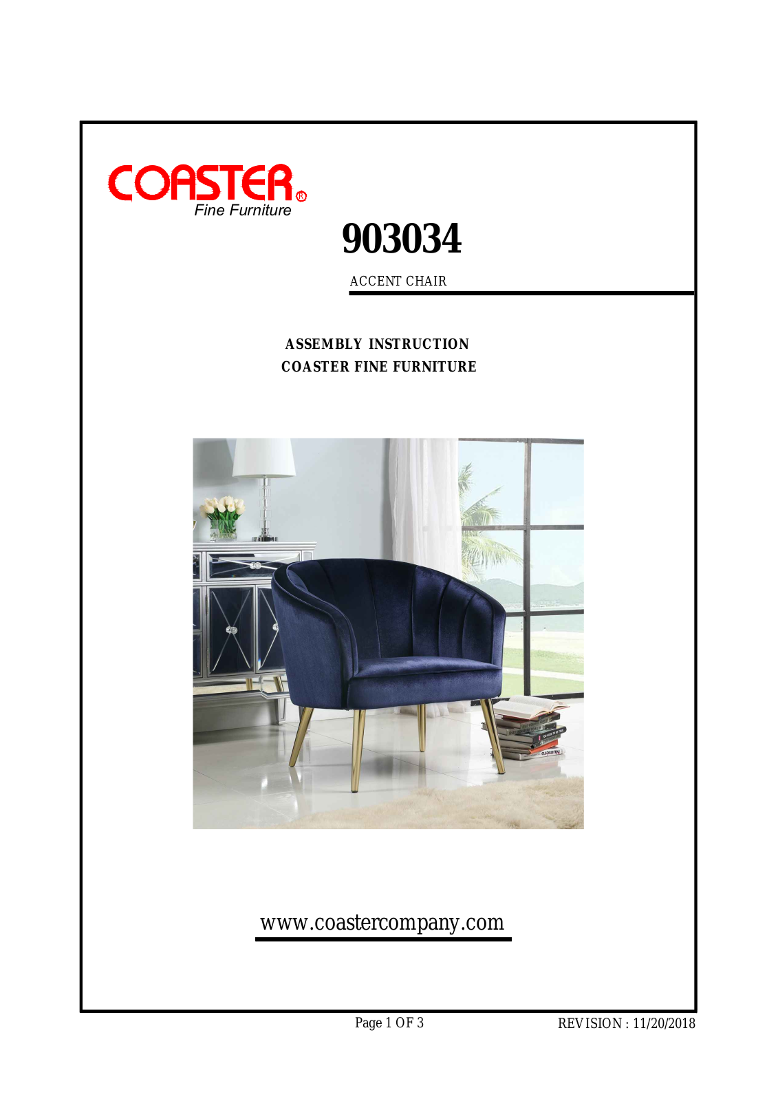 Coaster 903034 Assembly Guide