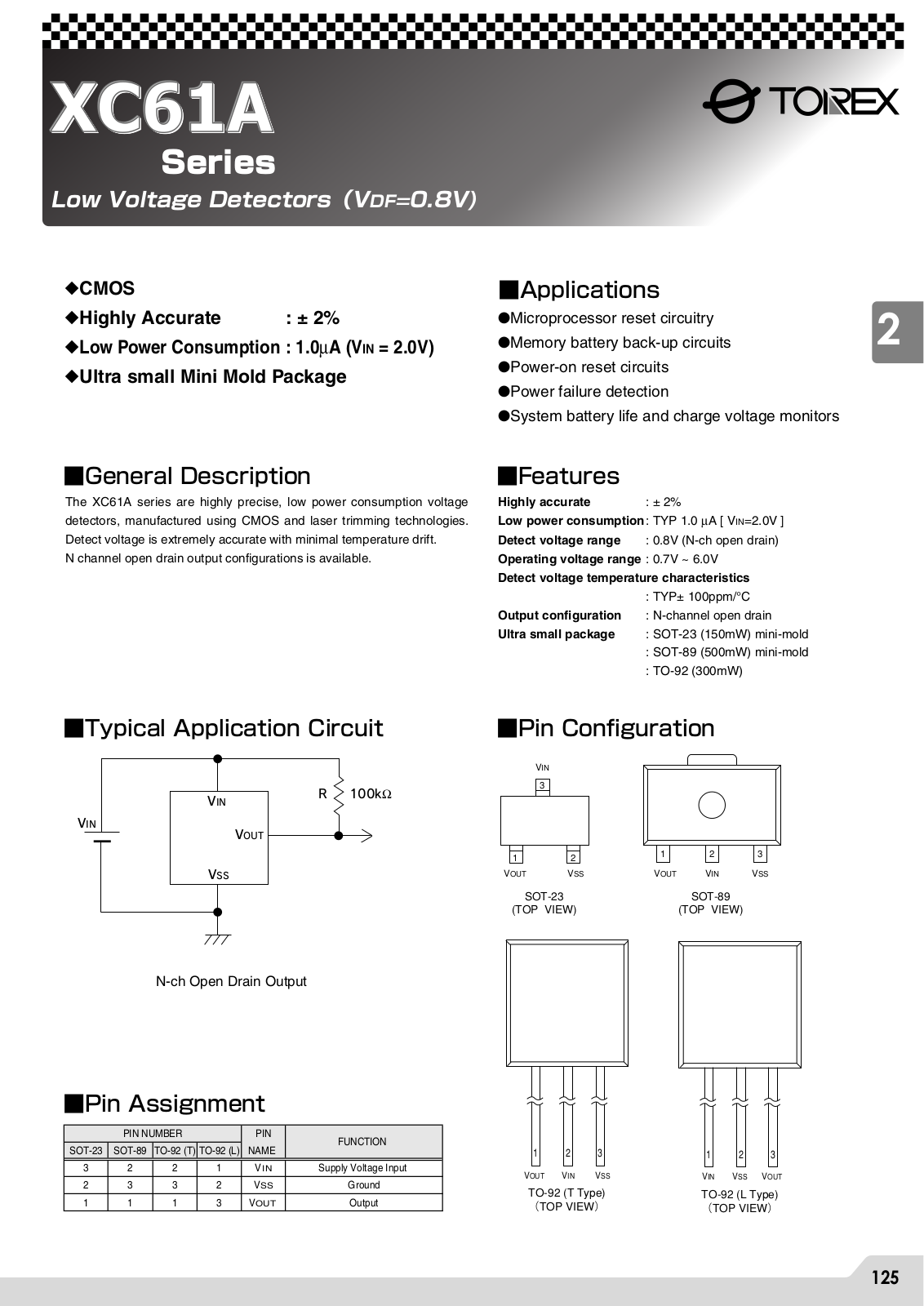 Torex Semiconductor Ltd XC61AN0802MR, XC61AN0802ML Datasheet