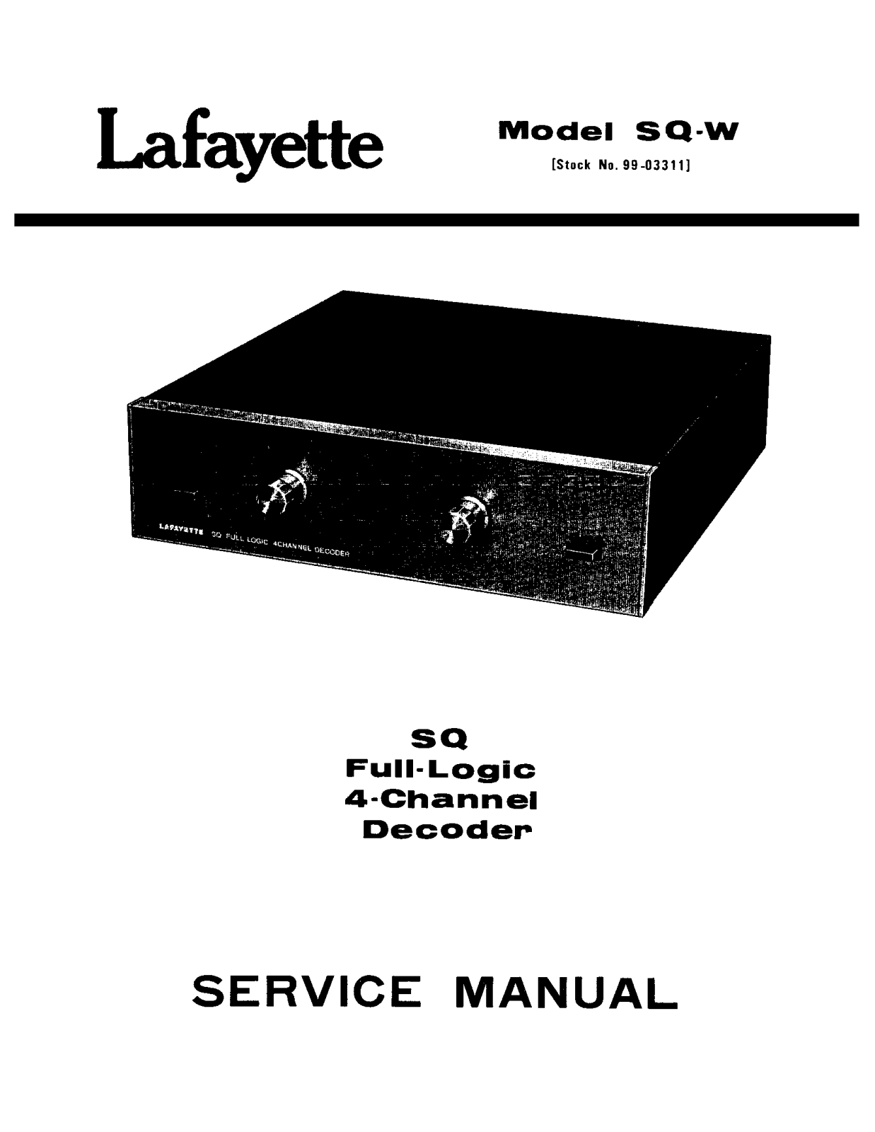 Lafayette SQ-W Service Manual