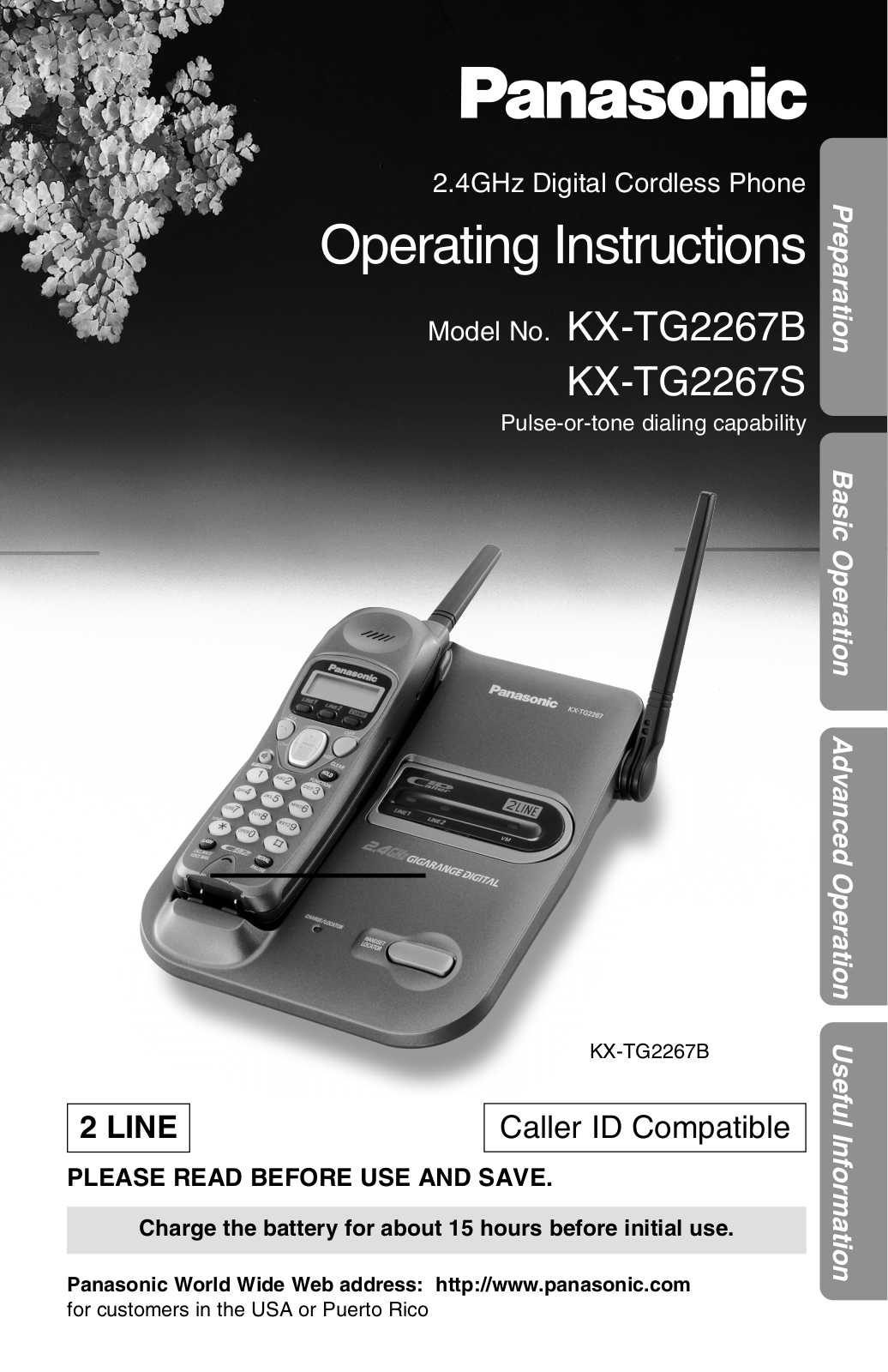 Panasonic KX-TG2267S, KX-TG2267B User Manual