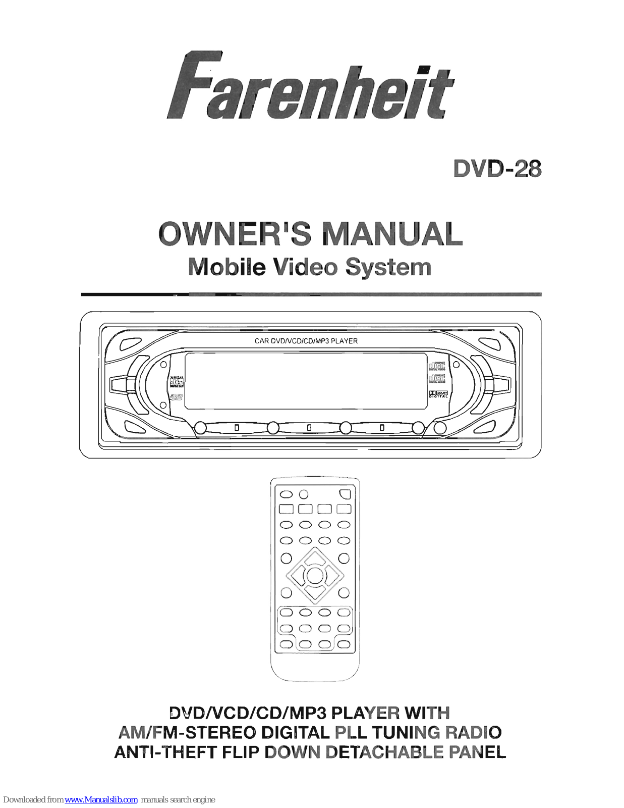 Farenheit DVD-28 Owner's Manual