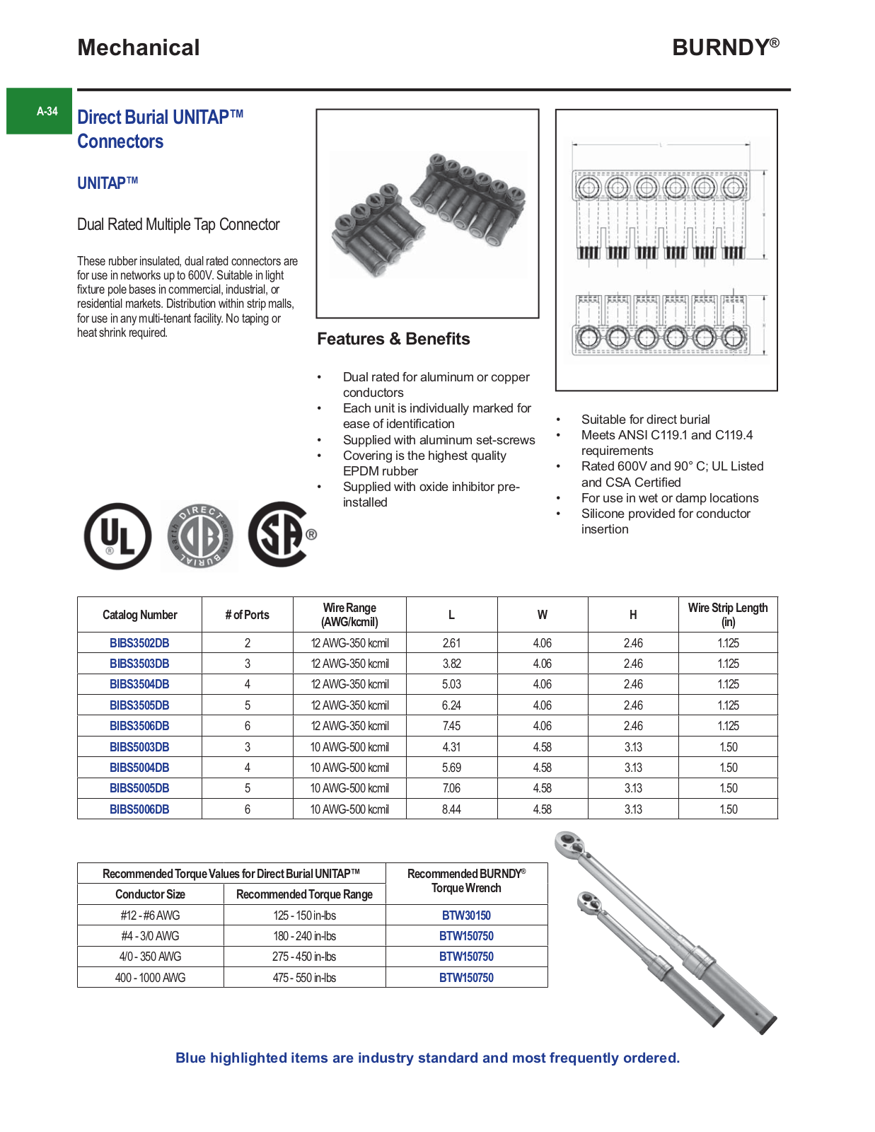 Burndy BIBS Catalog Page