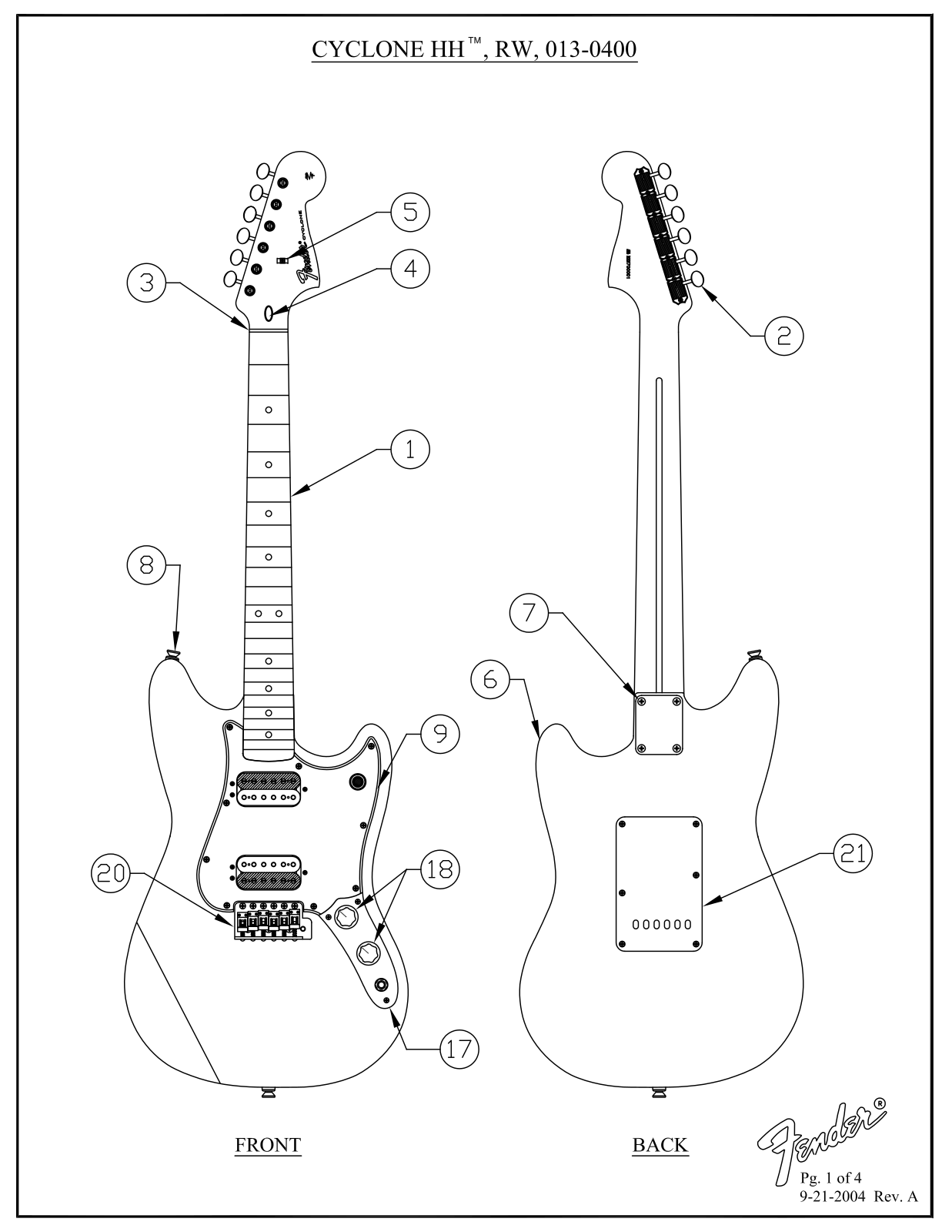 Fender Cyclone-HH Service Manual