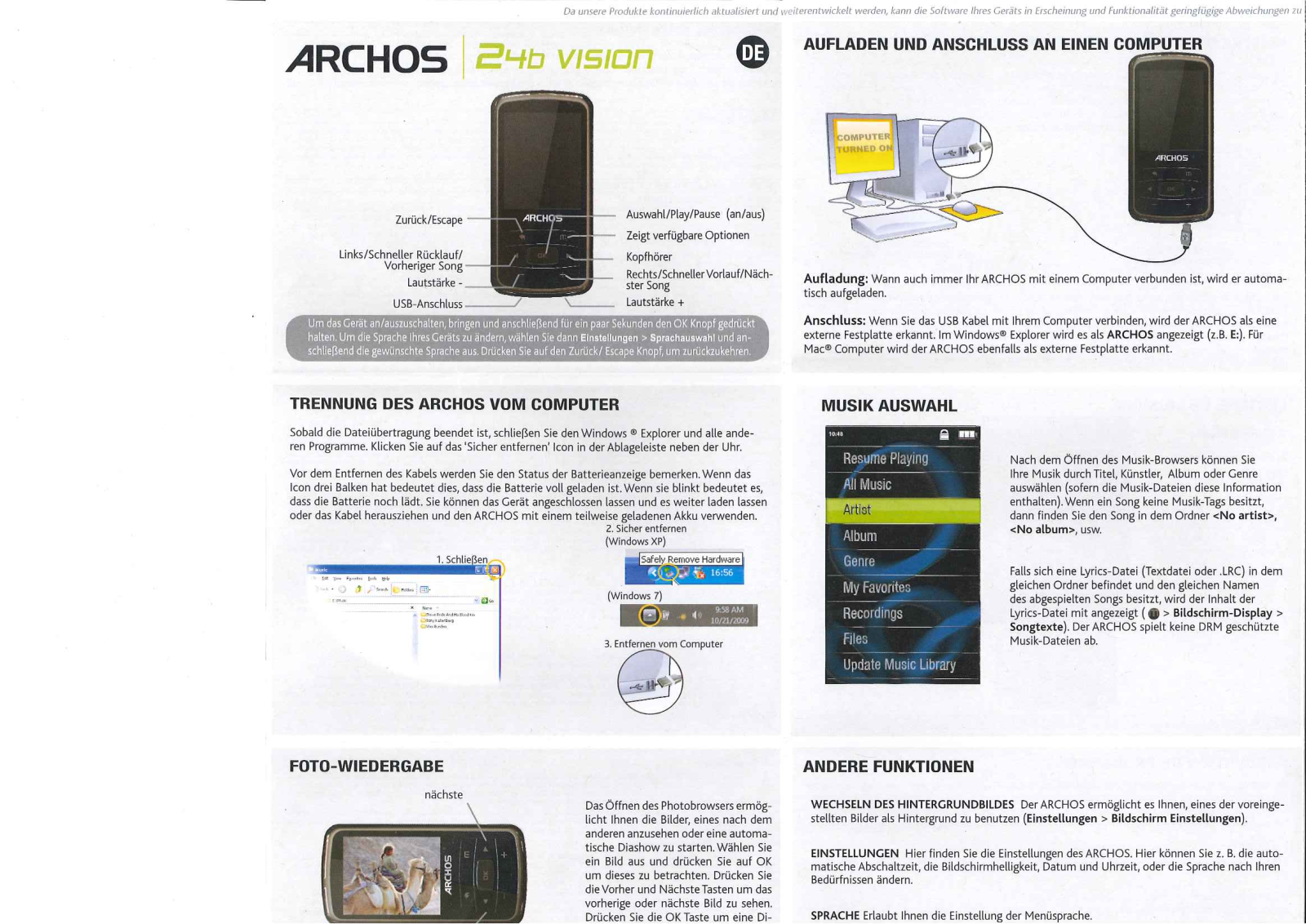 Archos 24b VISion User Manual