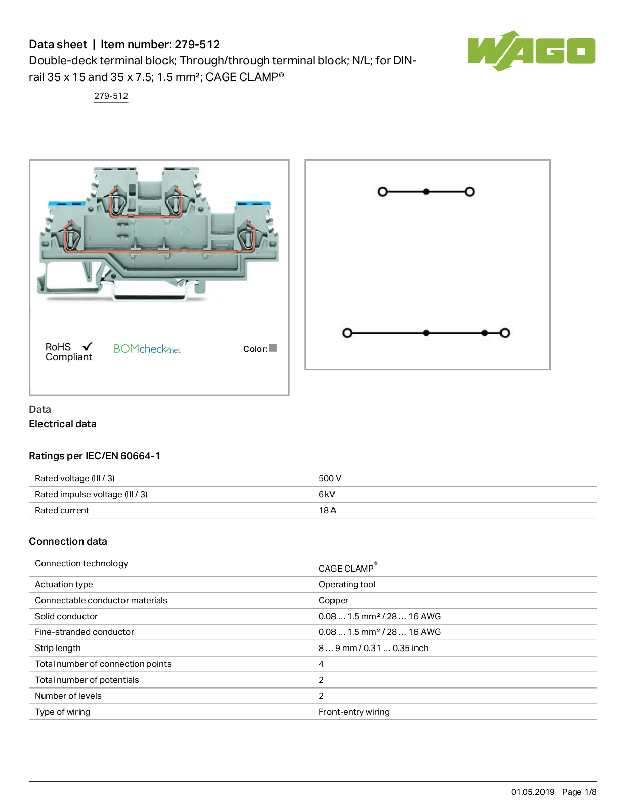 Wago 279-512 Data Sheet