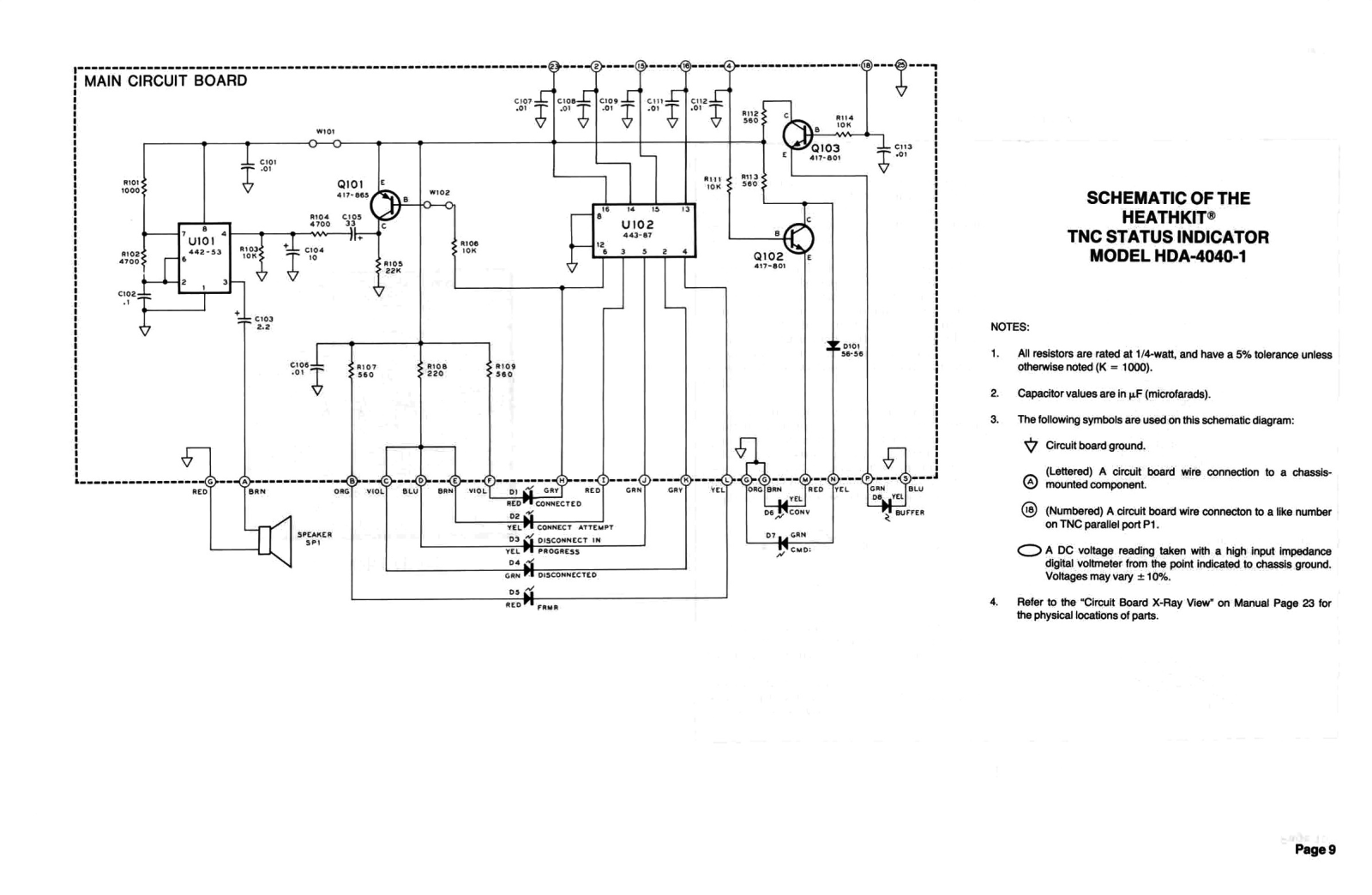 Heath Company HDA-4040-1 Schematic