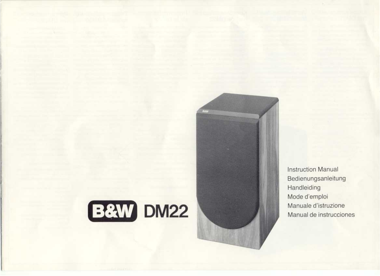 Bowers and Wilkins DM-22 Owners manual