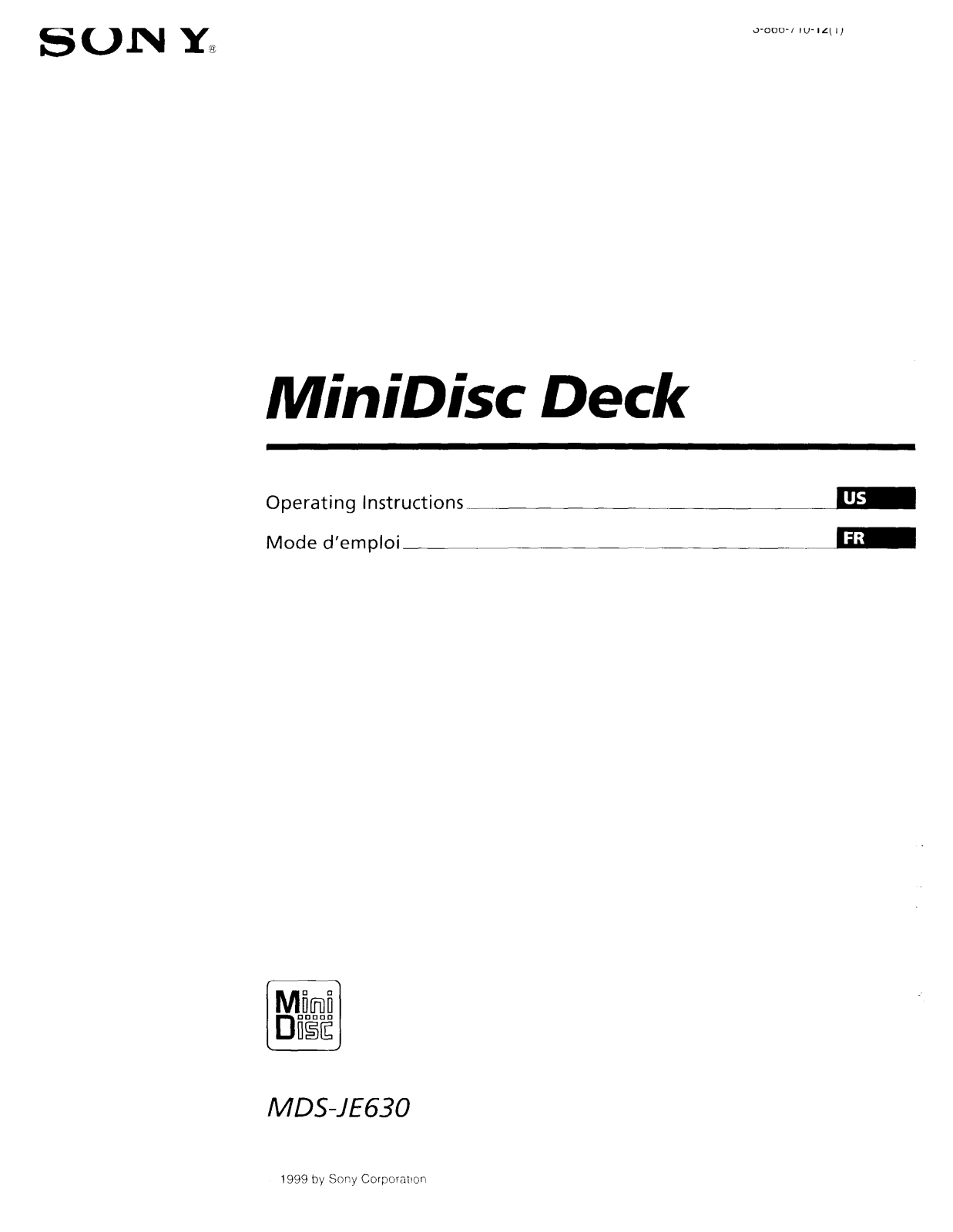 Sony MDS-JE630 User Manual