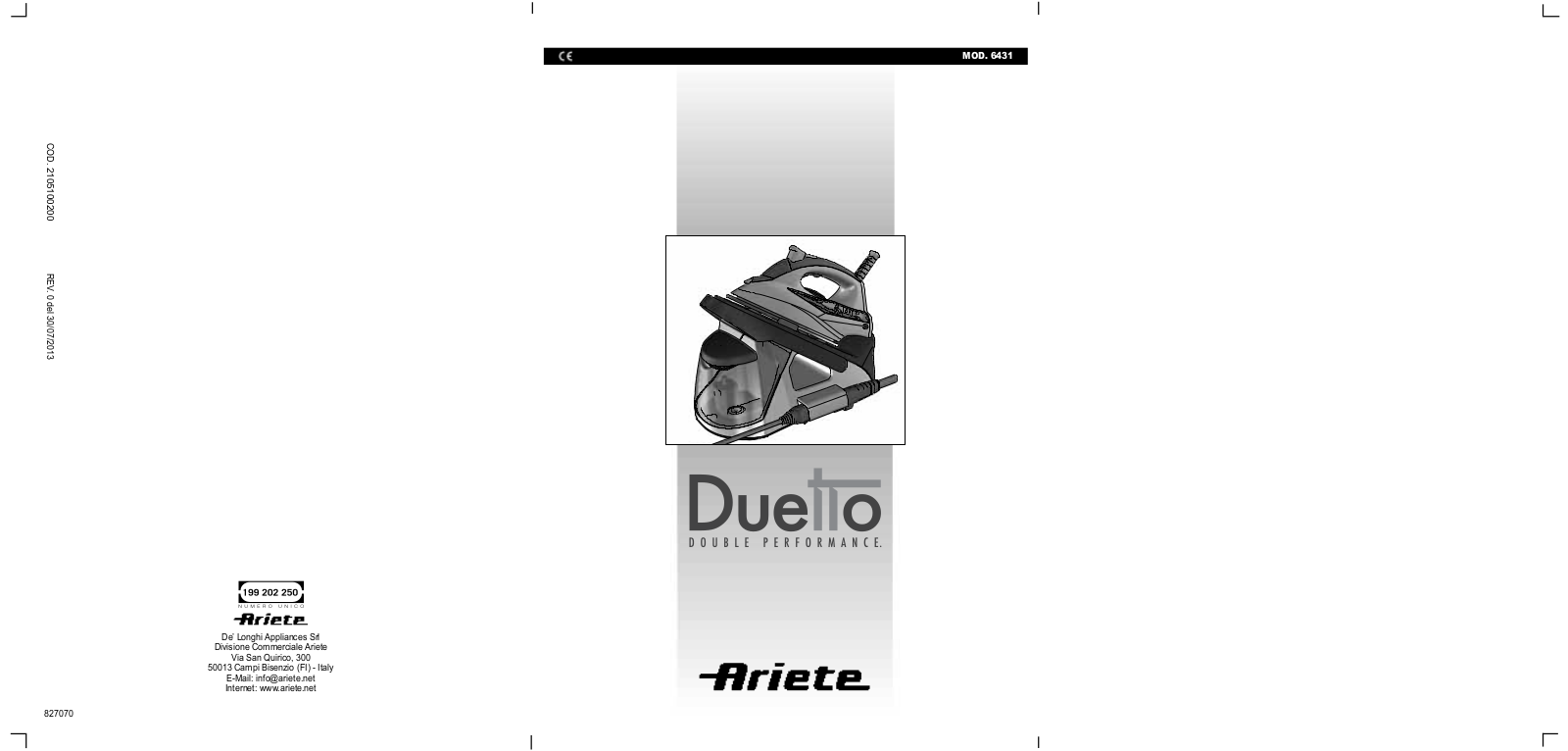 Ariete 6431 User Manual