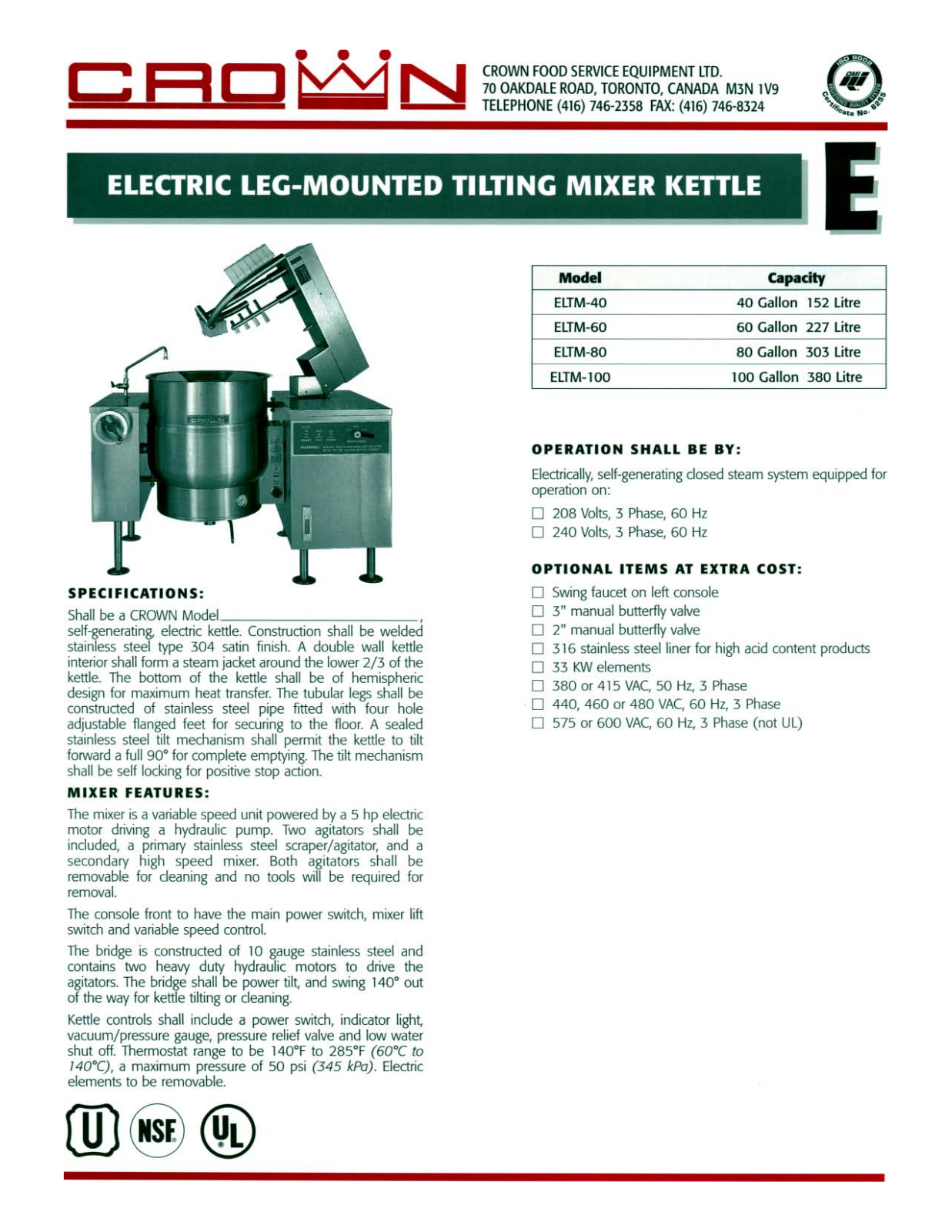 Crown Equipment ELTM-100, ELTM-60, ELTM-40, ELTM-80 User Manual