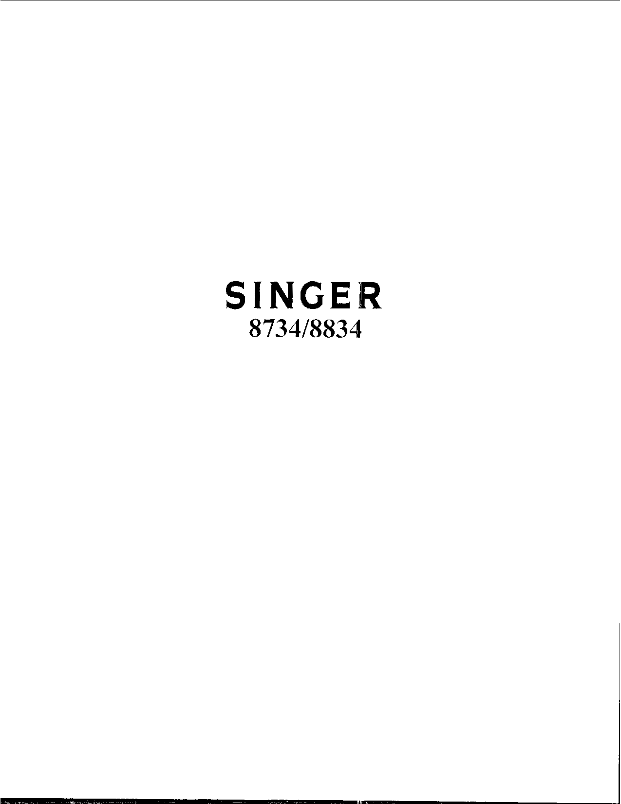 Singer 8834, 8734 User Manual