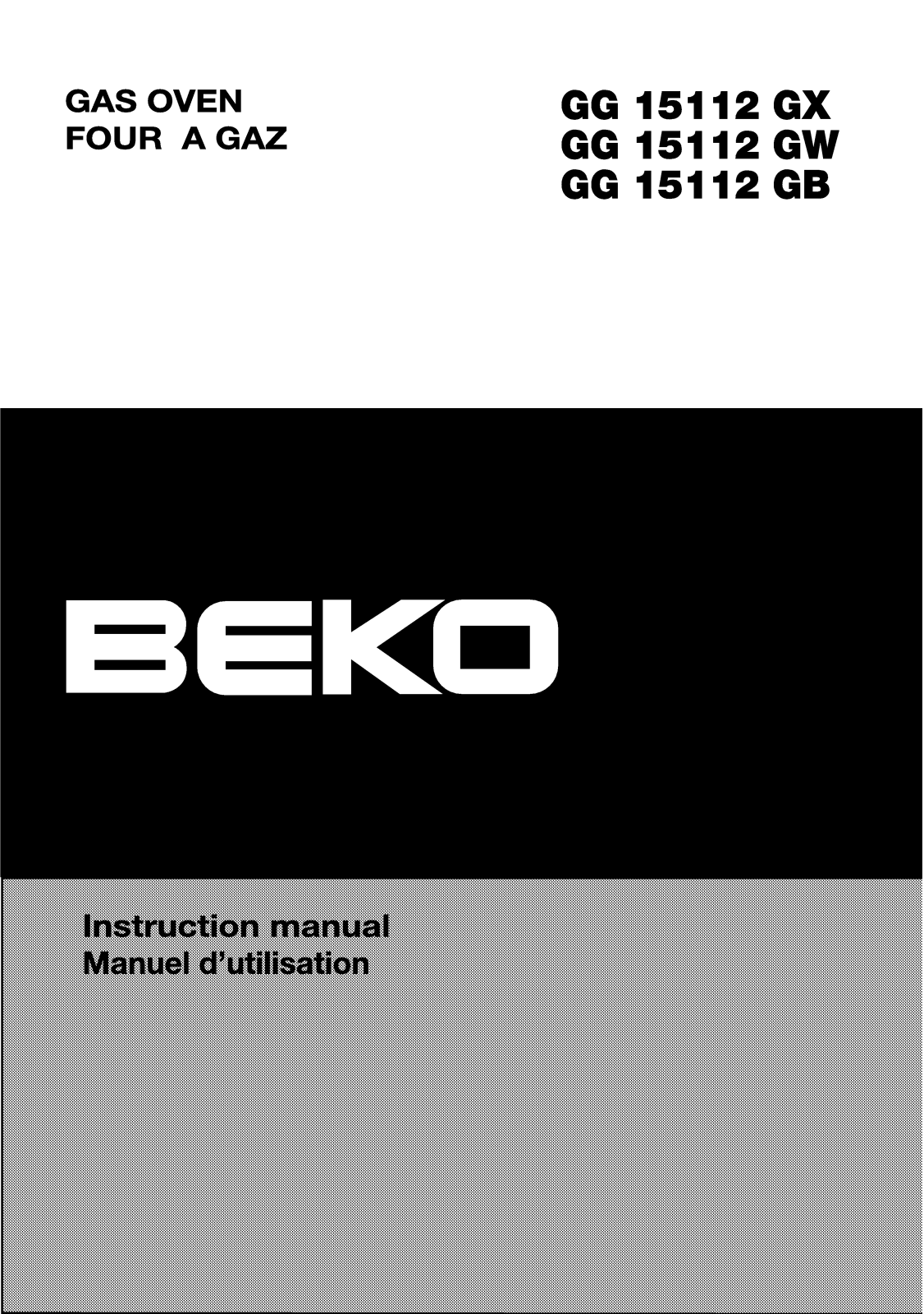 Beko GG15112GW, GG15112GB User manual