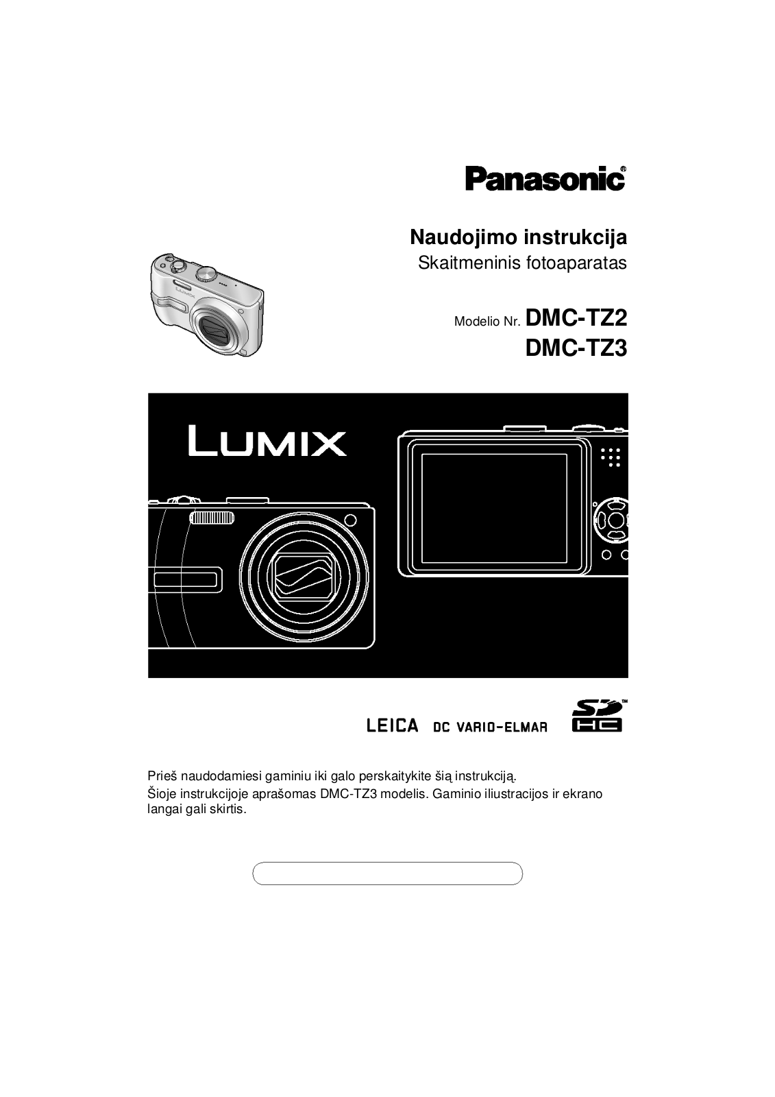 Panasonic LUMIX DMC-TZ2, LUMIX DMC-TZ3 User Manual