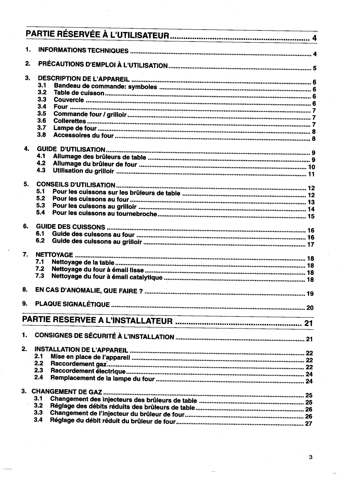 Faure CCG644W, CCG645M, CCG623W, CCG635W, CCG635C User Manual