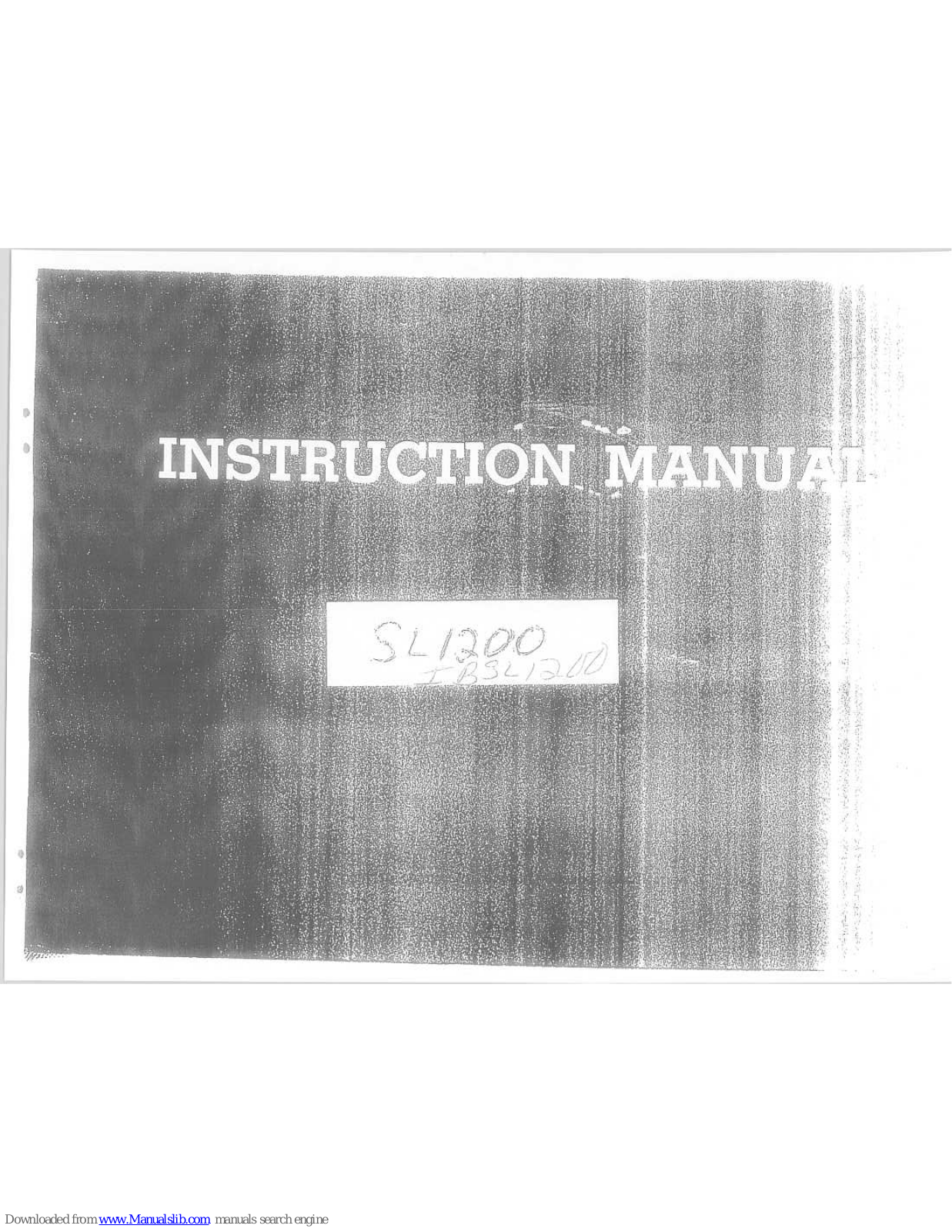 Riccar SLI200 Instruction Manual