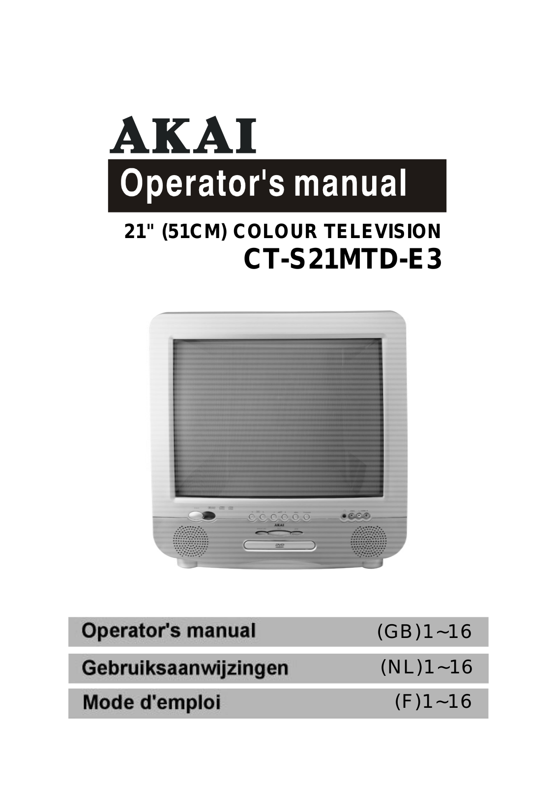 Akai CTS21MTD Operators Manual