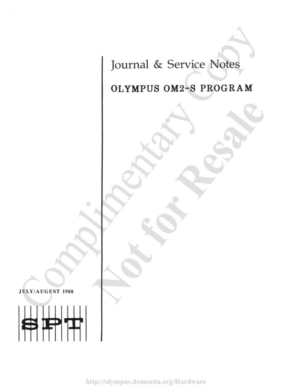 Olympus OM-2S Service Manual