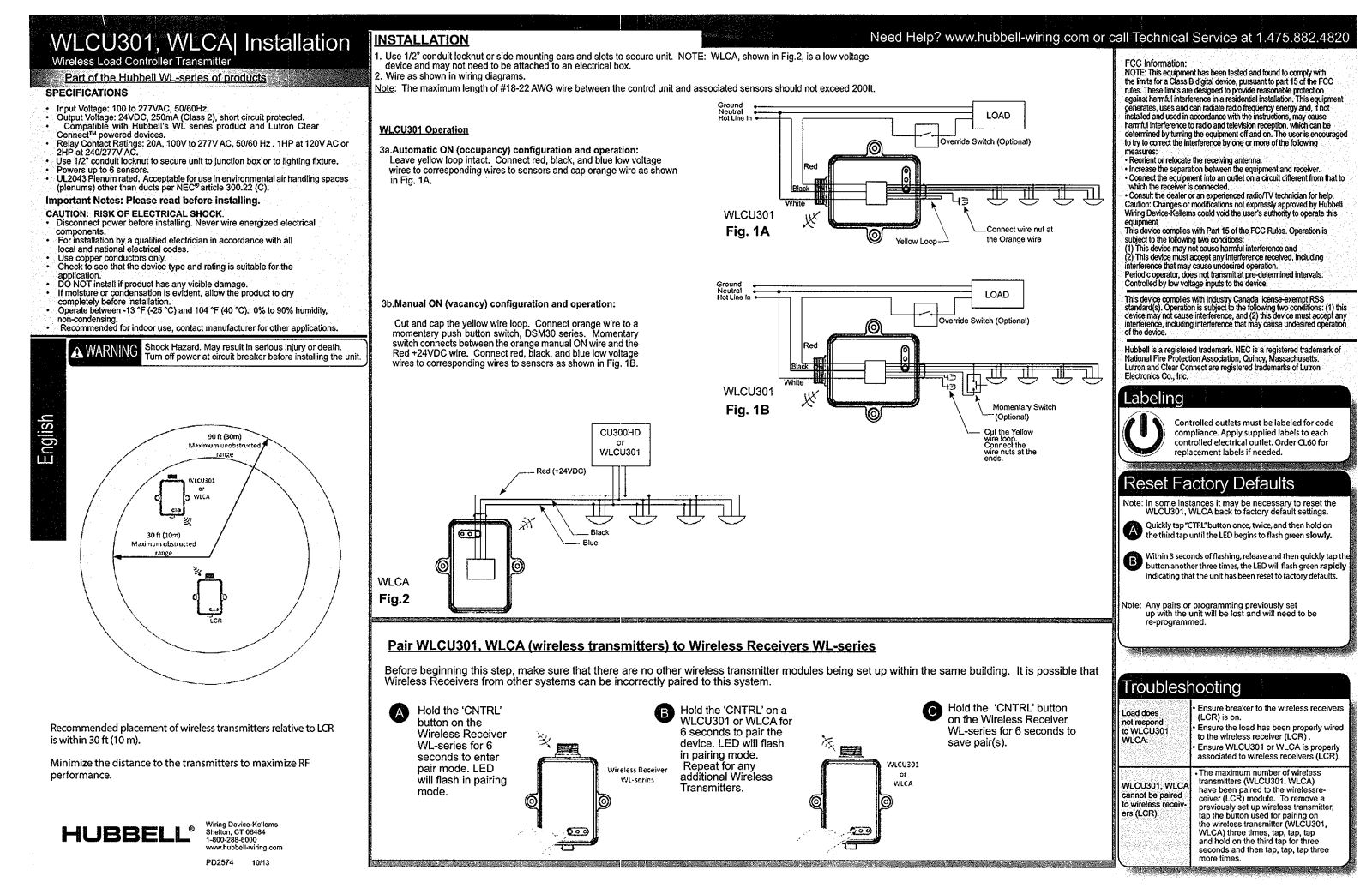 Hubbell WLCA Installation Manual - ManualMachine.com