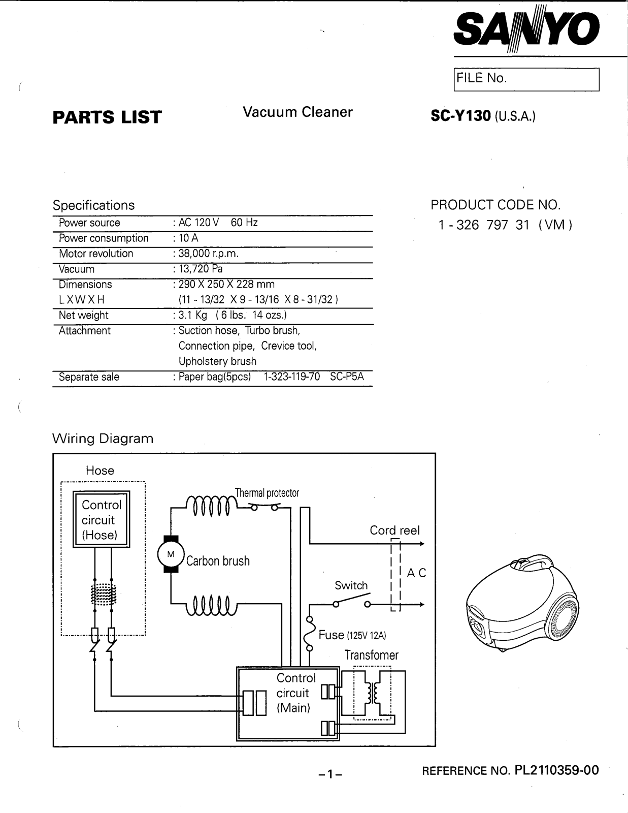 SANYO SCY130 User Manual