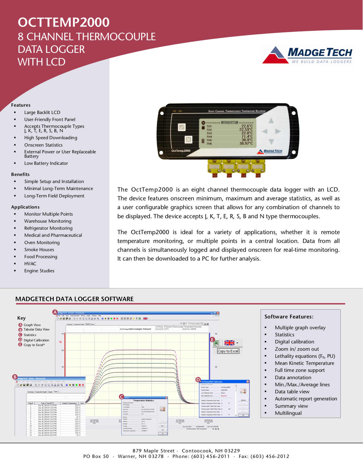 MadgeTech OctTemp2000 Data sheet