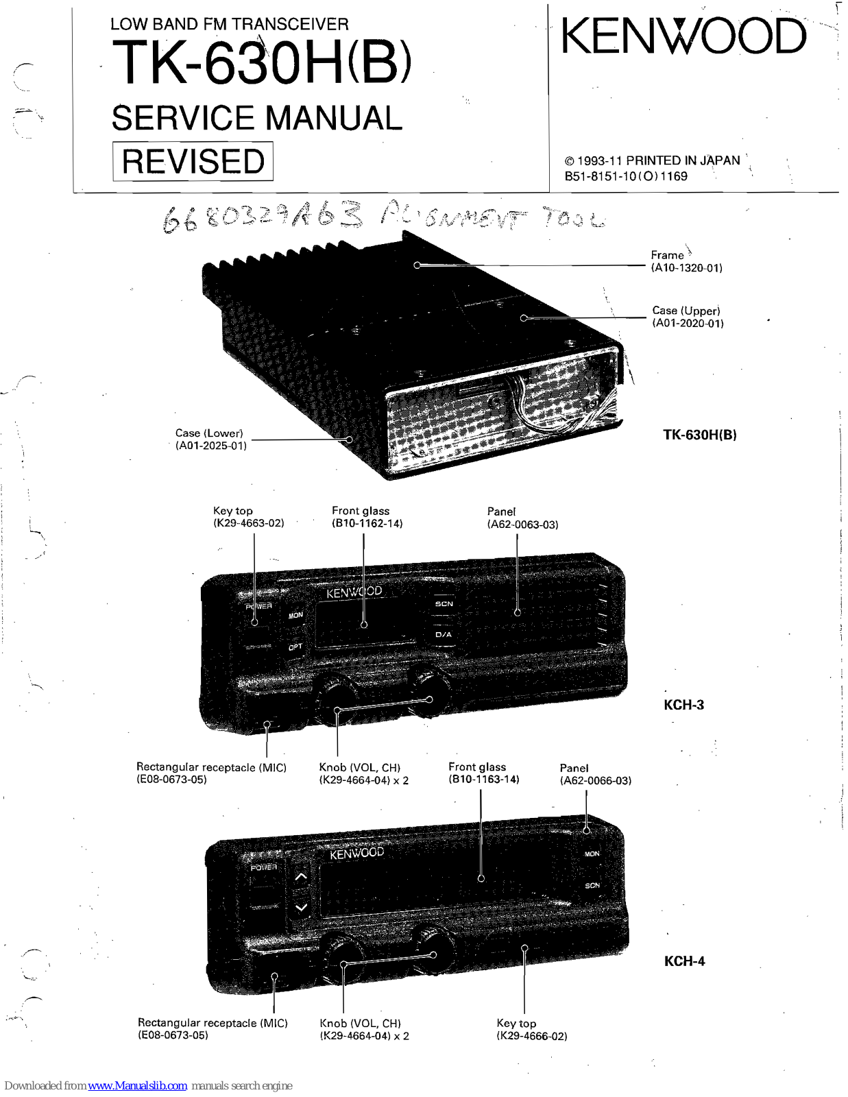 Kenwood TK-630H, TK-630HB Service Manual