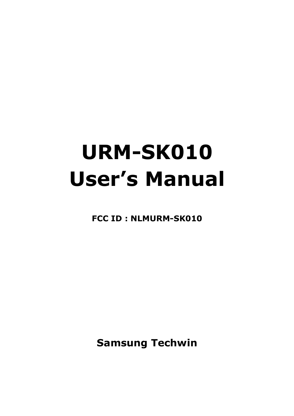 Hanwha Techwin URM SK010 User Manual