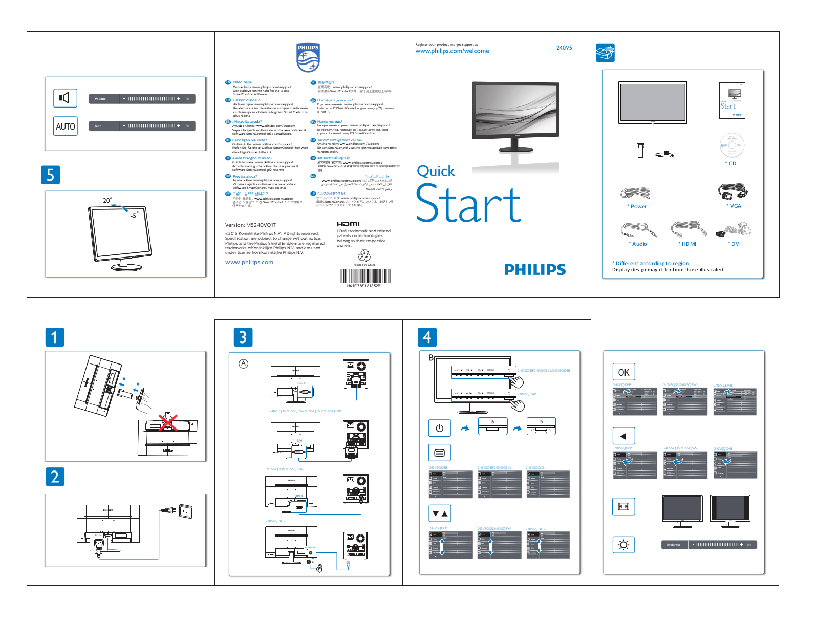 Philips 240V5QDSB User manual