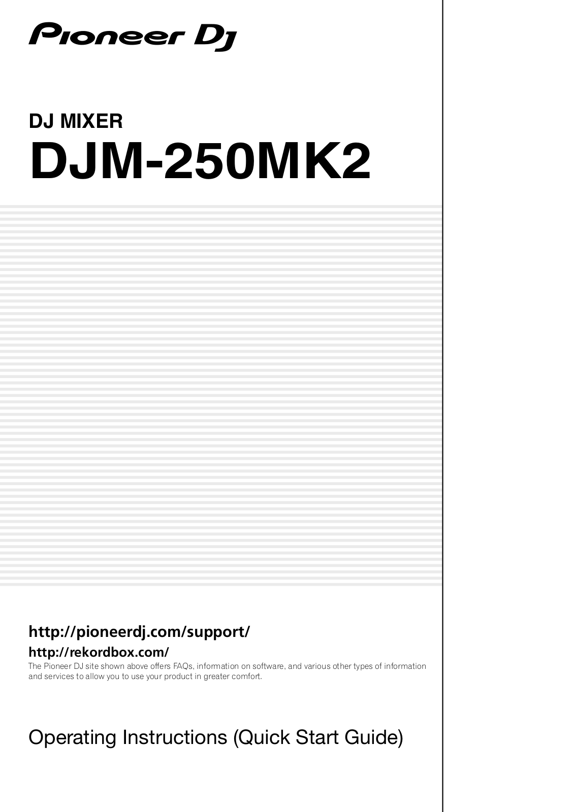 Pioneer DJM-250MK2 Quick Start Guide