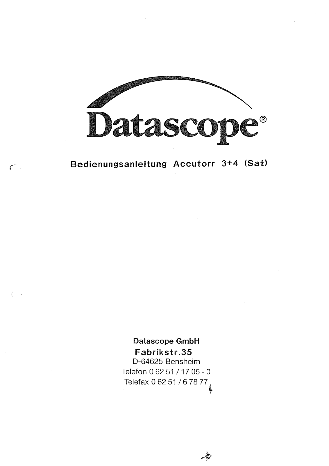 Datascope Accutorr 3Sat, Accutorr 3, Accutorr 4Sat, Accutorr 4 User Manual