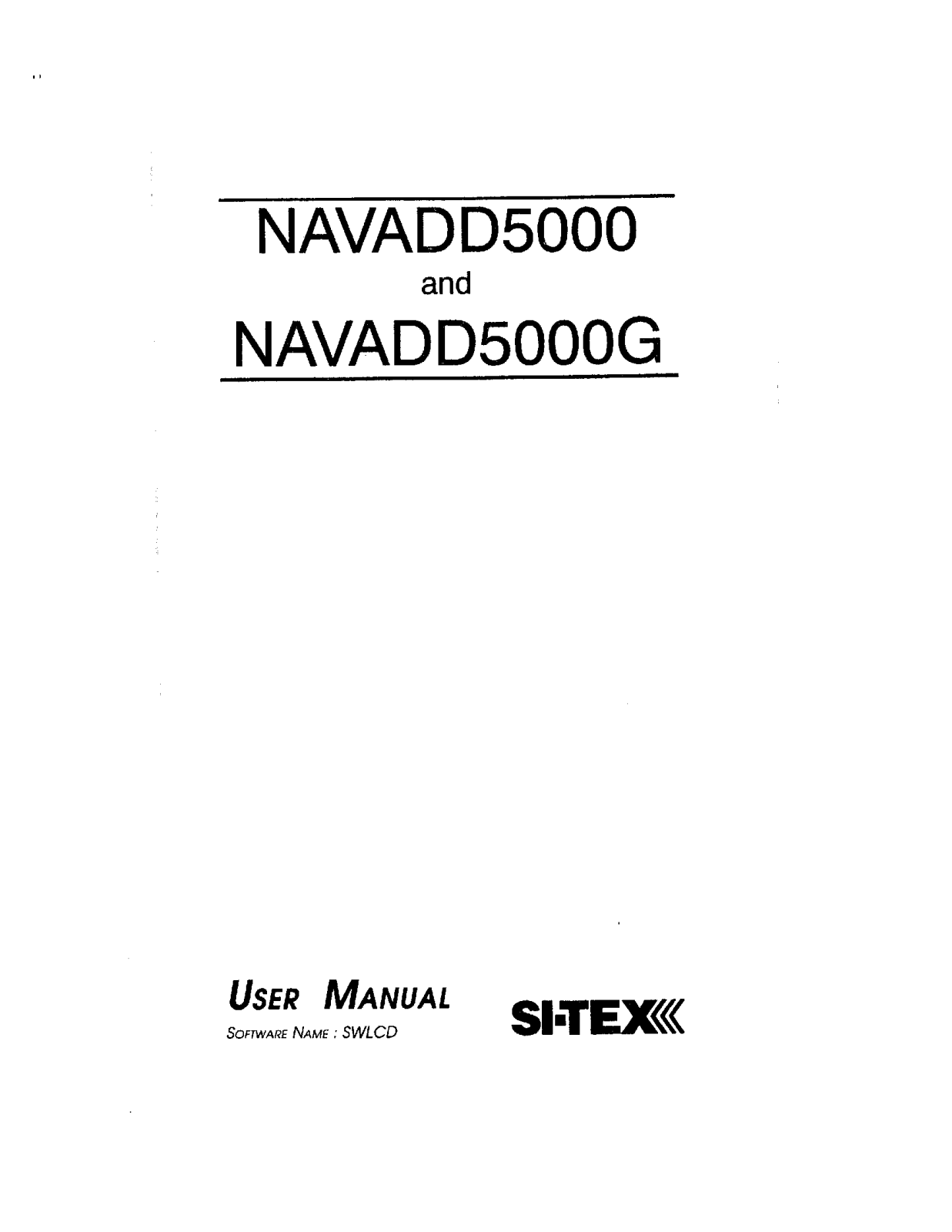 Si-tex NAVADD-5000 User's Manual