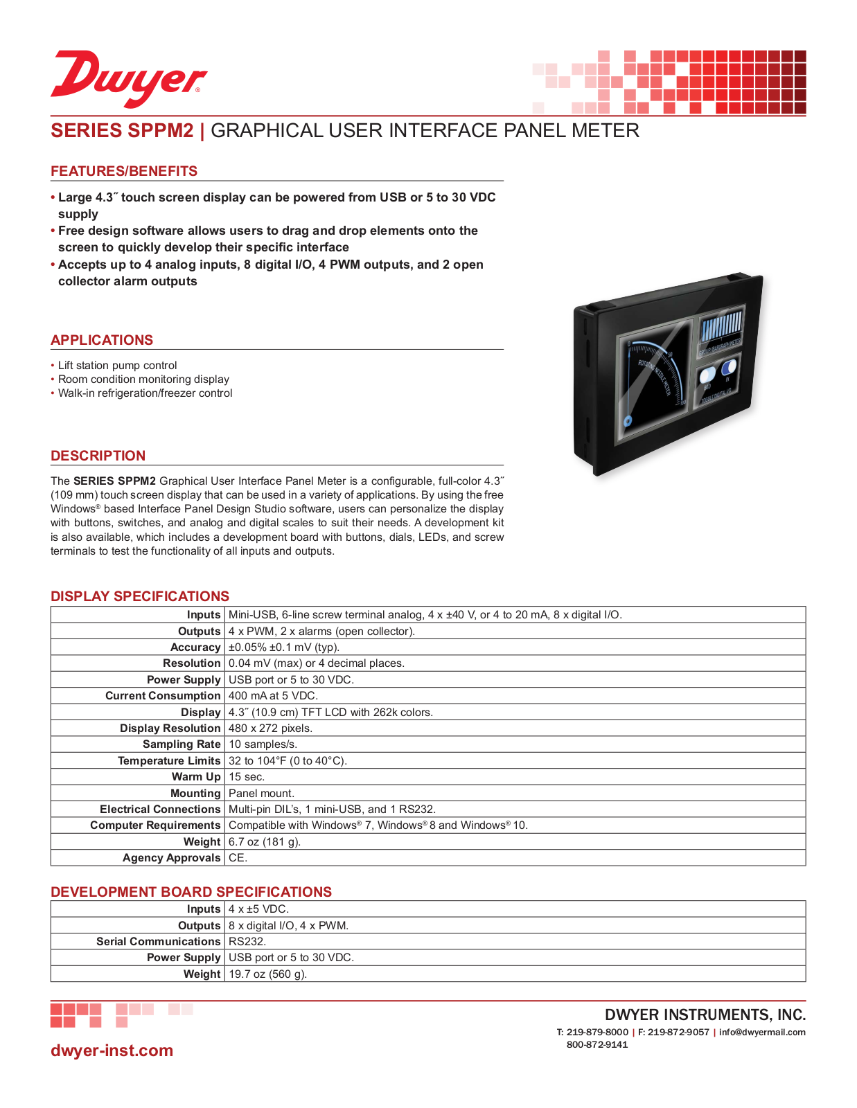 Dwyer Instruments SPPM2 Specifications