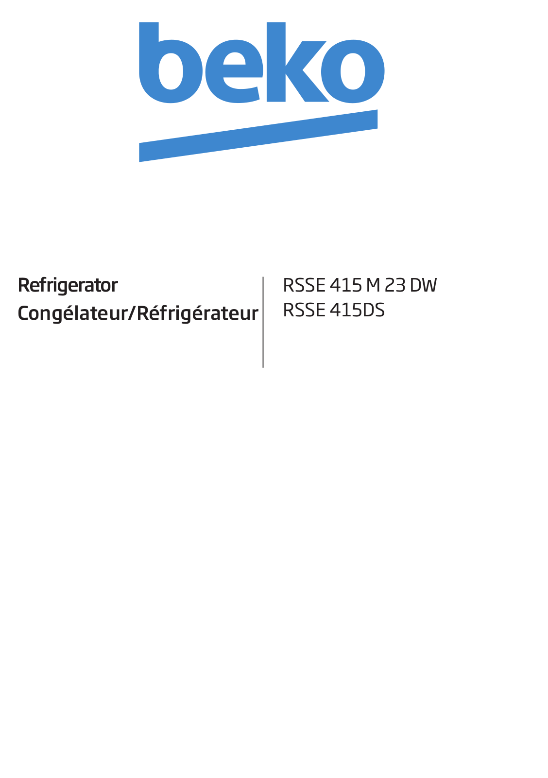 BEKO RSSE415M23DW, RSSE415M23S, RSSE415M23W User Manual