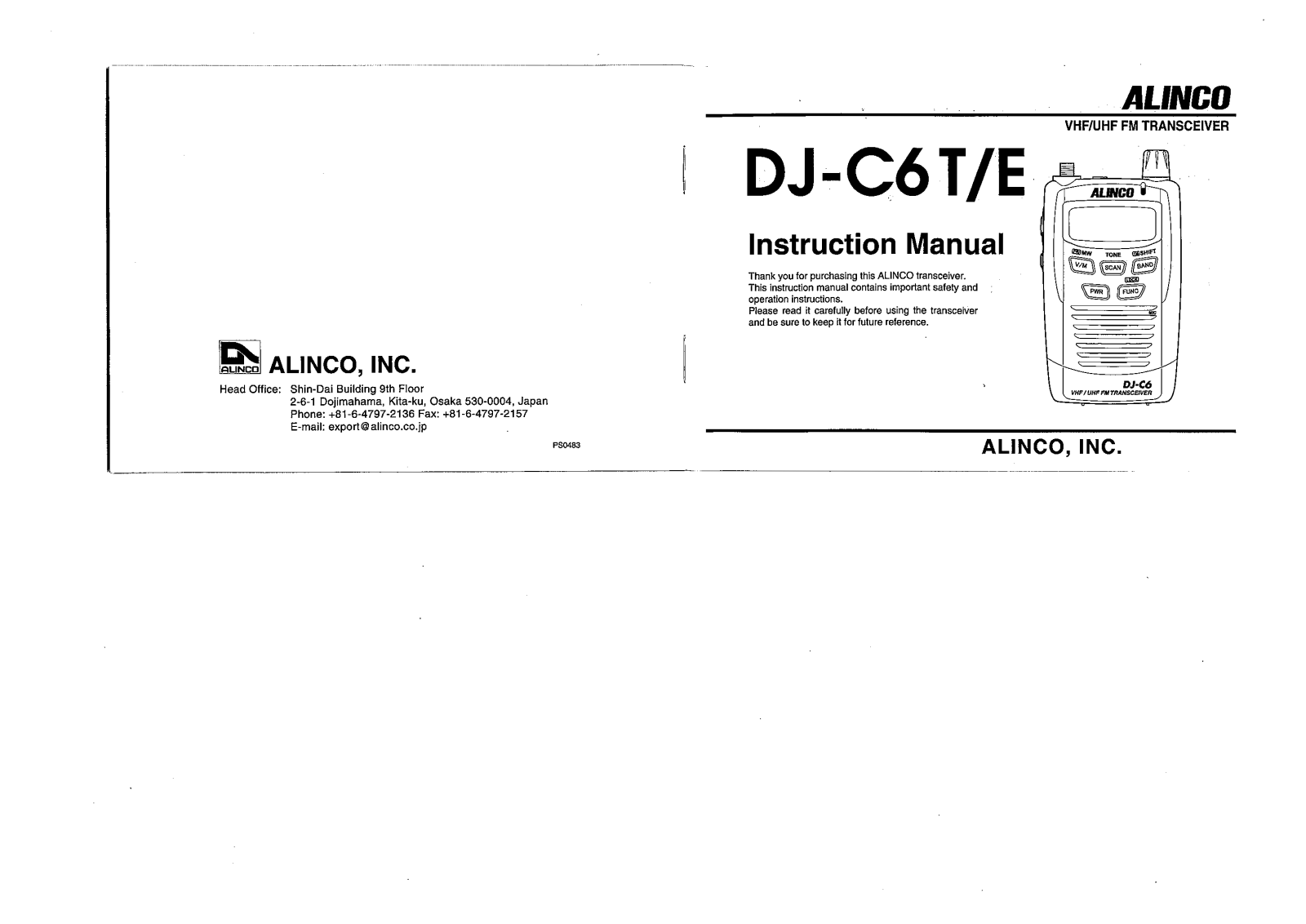 Alinco DJ-C6E, DJ-C6T User Manual