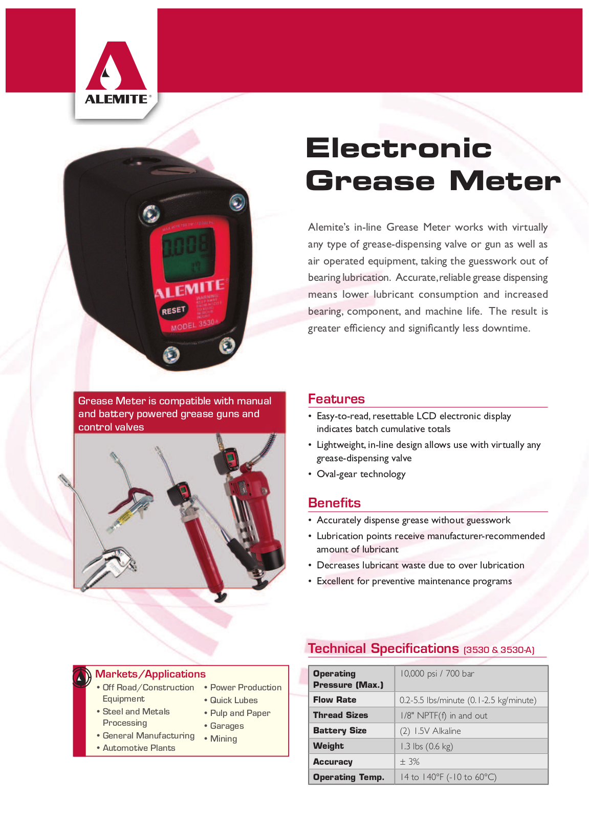 Alemite Grease Meter User Manual