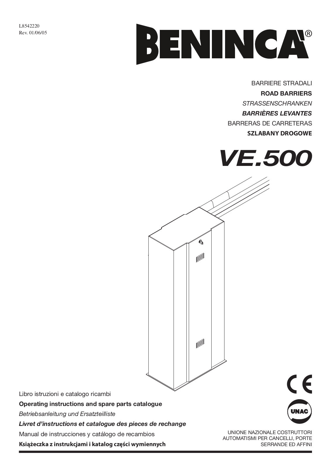 Beninca VE500 User Manual