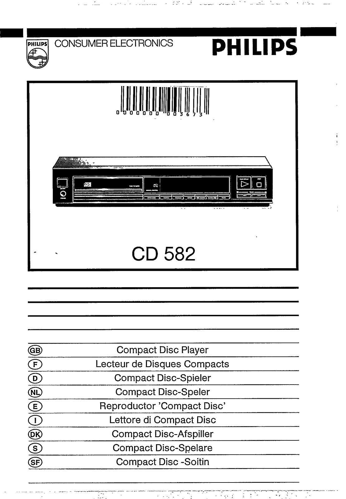 Philips CD582 User Manual