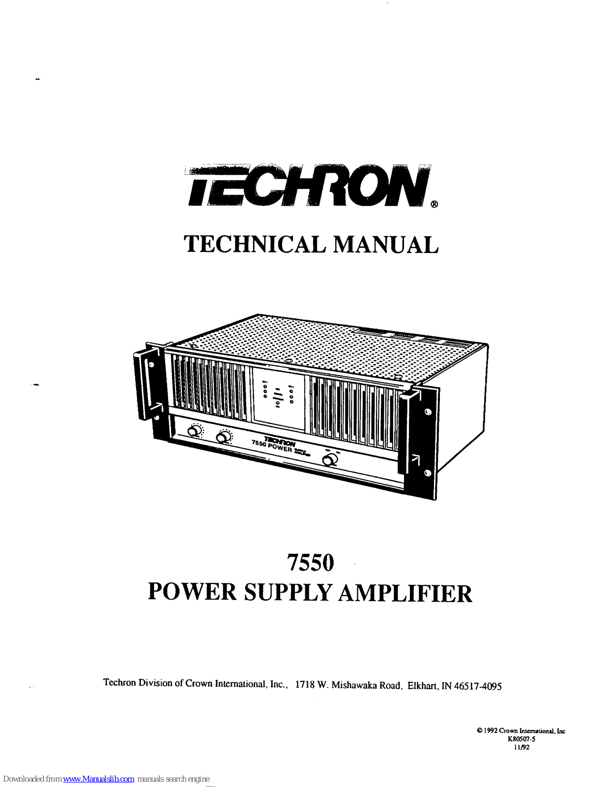 Techron 7550 Technical Manual