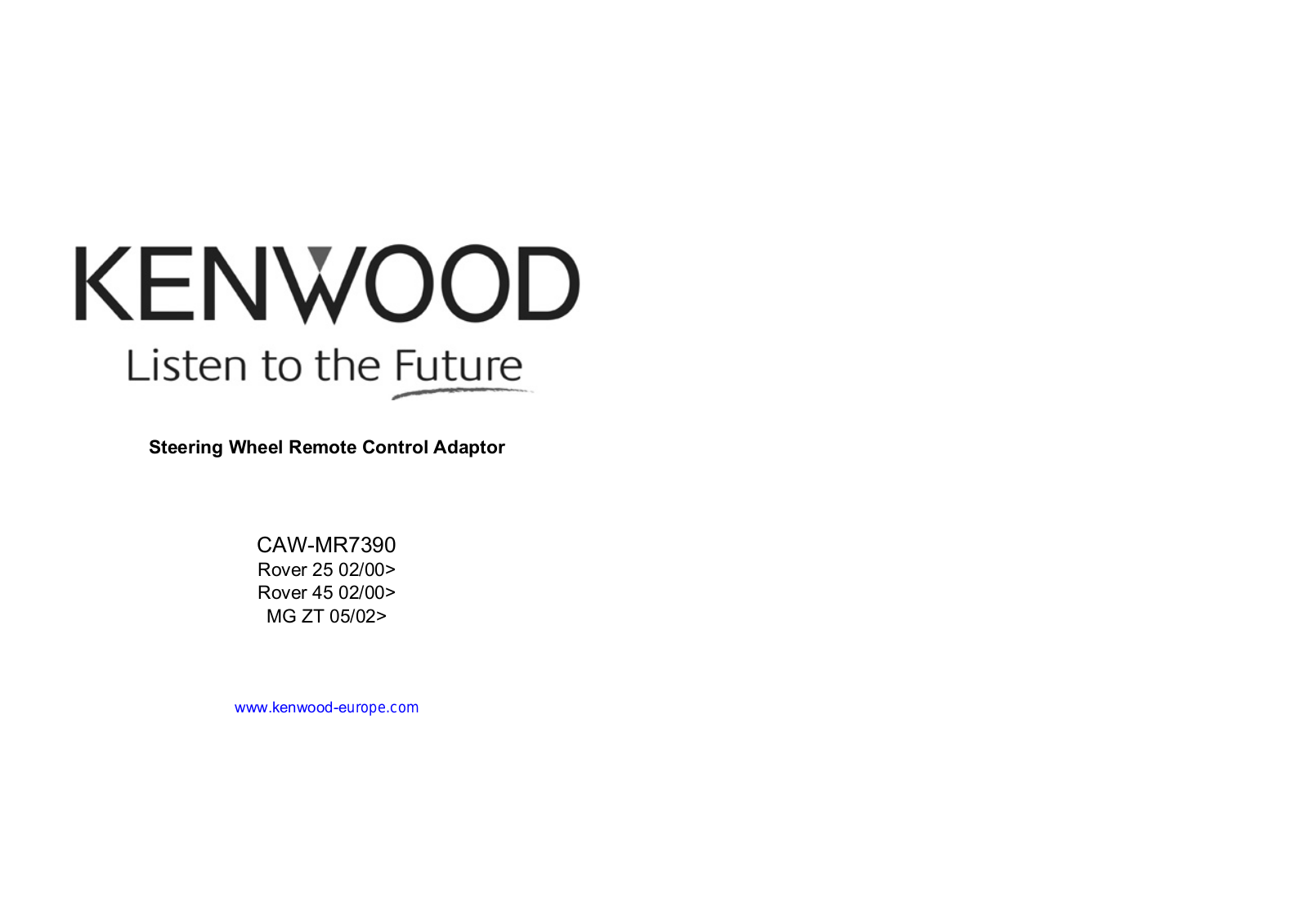 Kenwood CAW-MR7390 User Manual