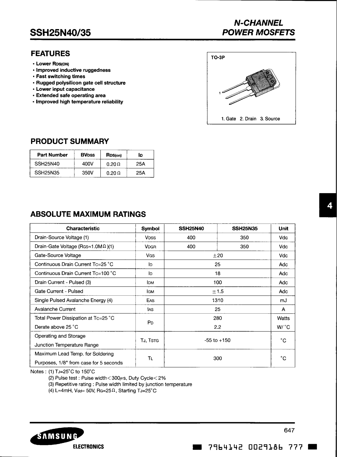 SAMSUNG SSH25N40 User Manual