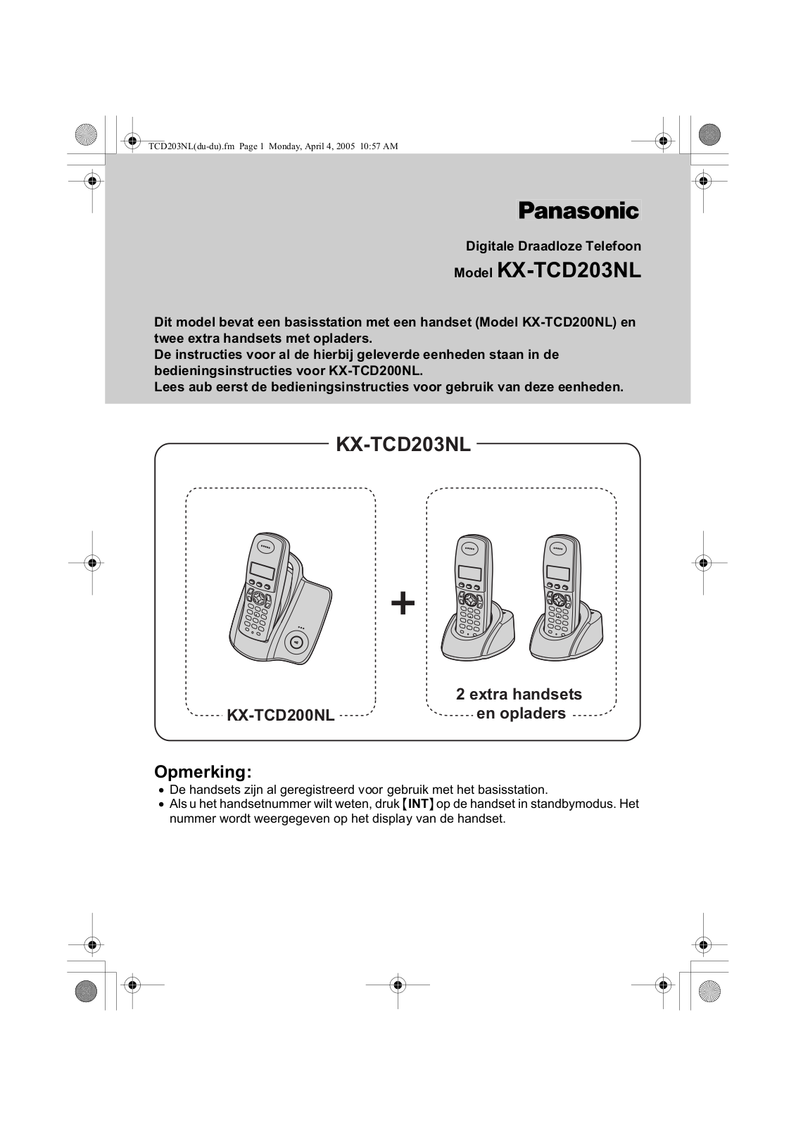 Panasonic KXTCD203NL BROCHURE