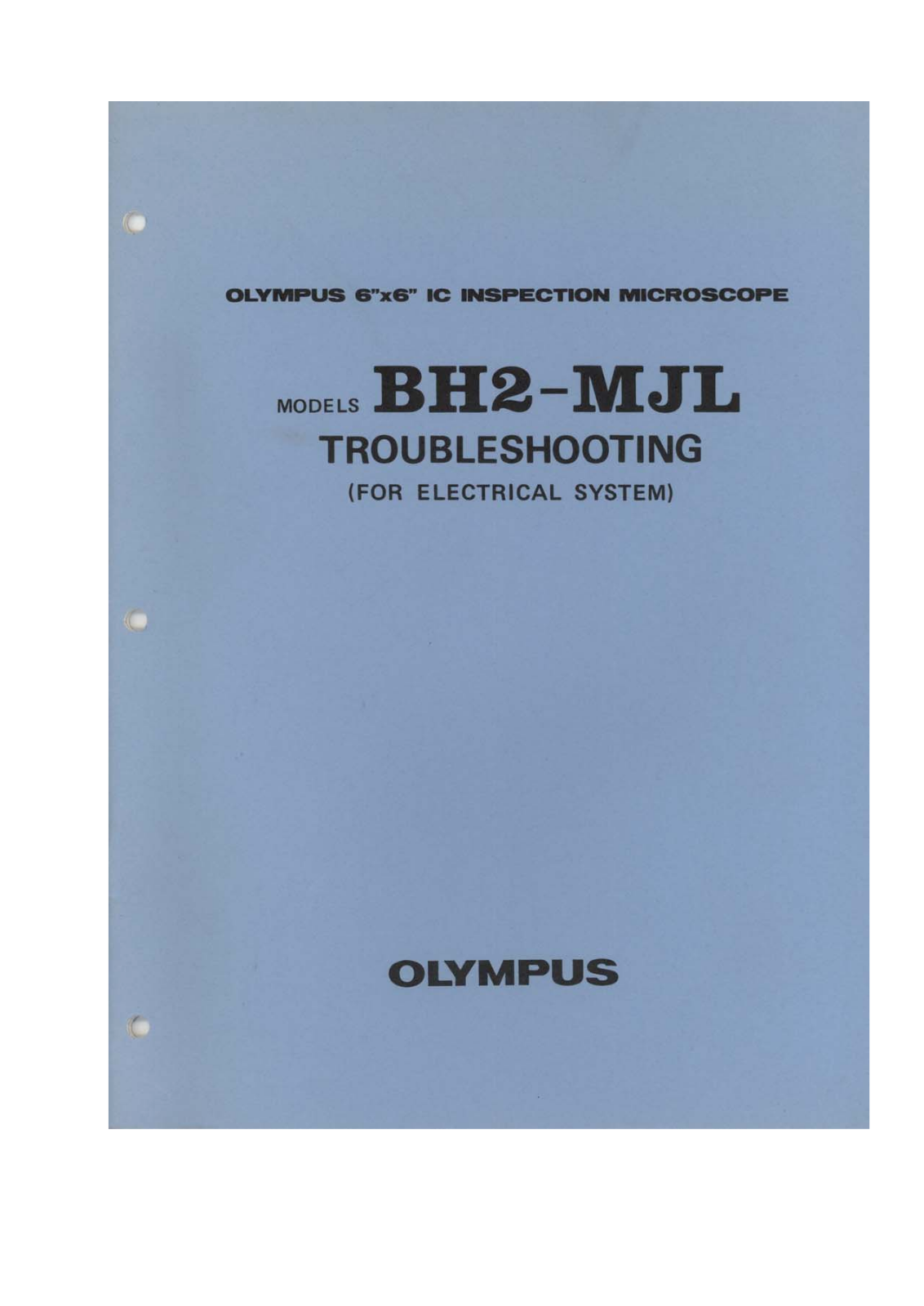 Olympus BH2-MJL Service Manual