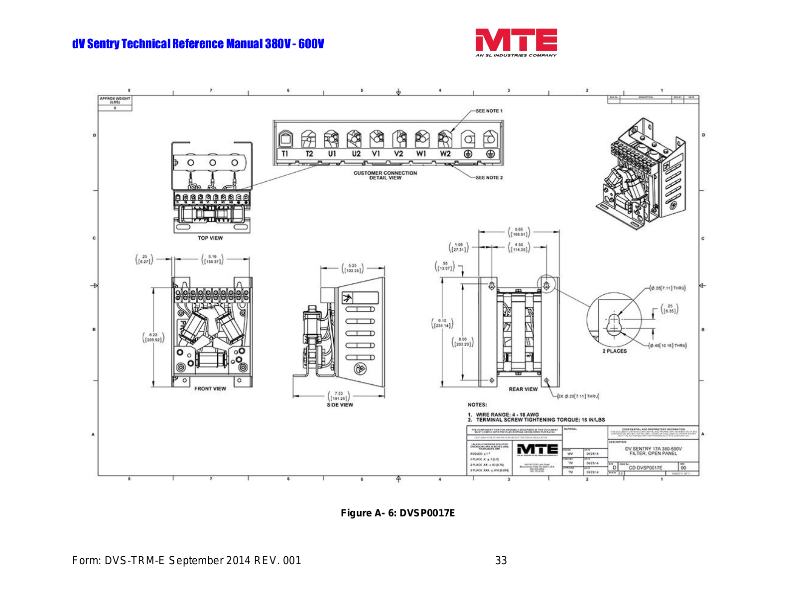 MTE DVSP0017E Technical Reference Manual