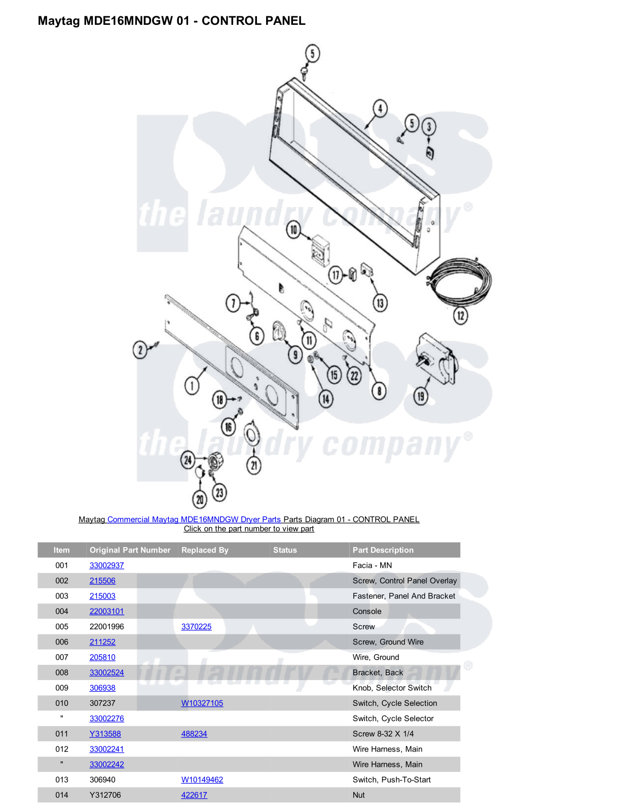 Maytag MDE16MNDGW Parts Diagram